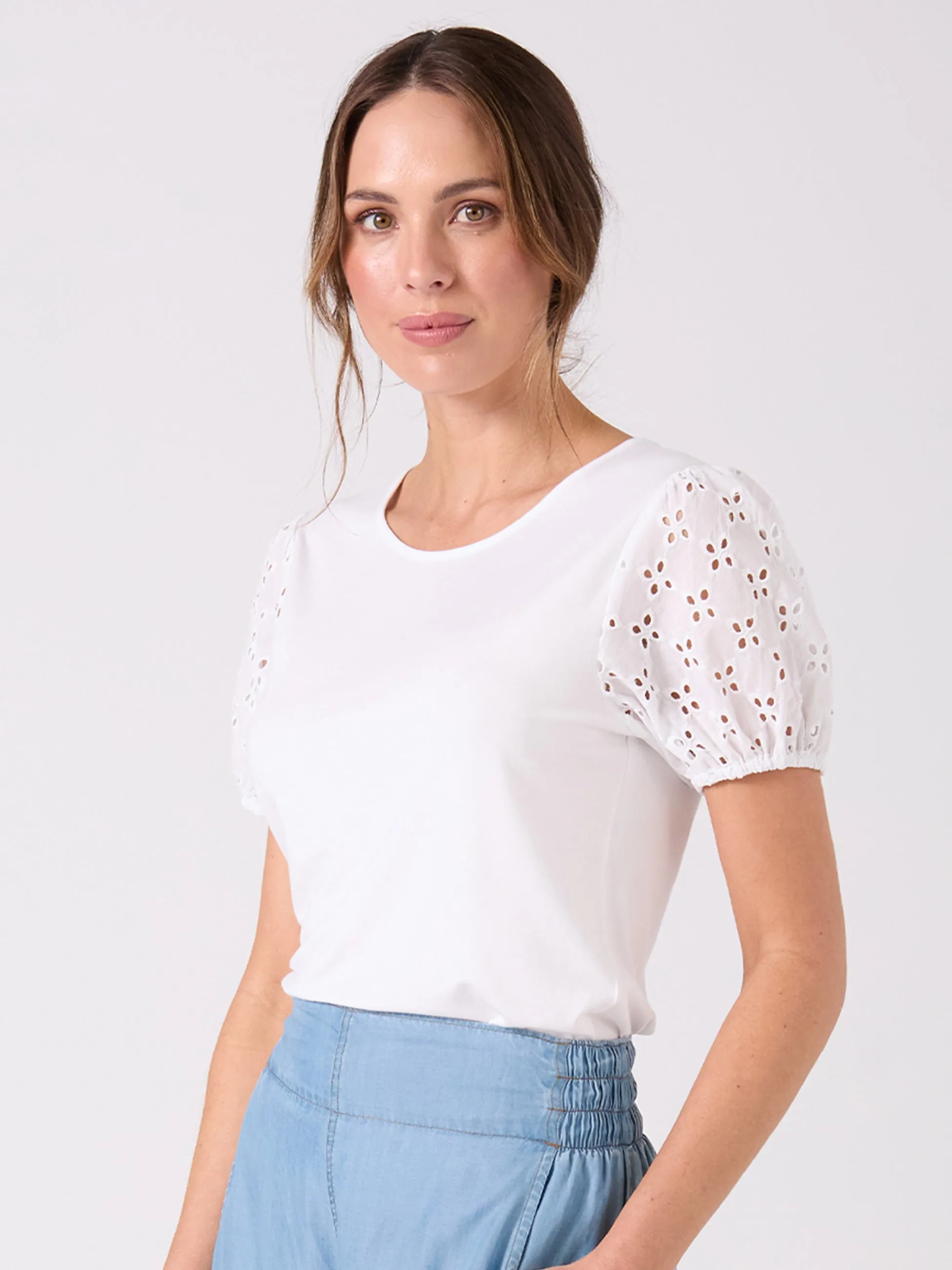 Broderie Anglaise Top - White sold by Dharma Bums product image thumbnail 3