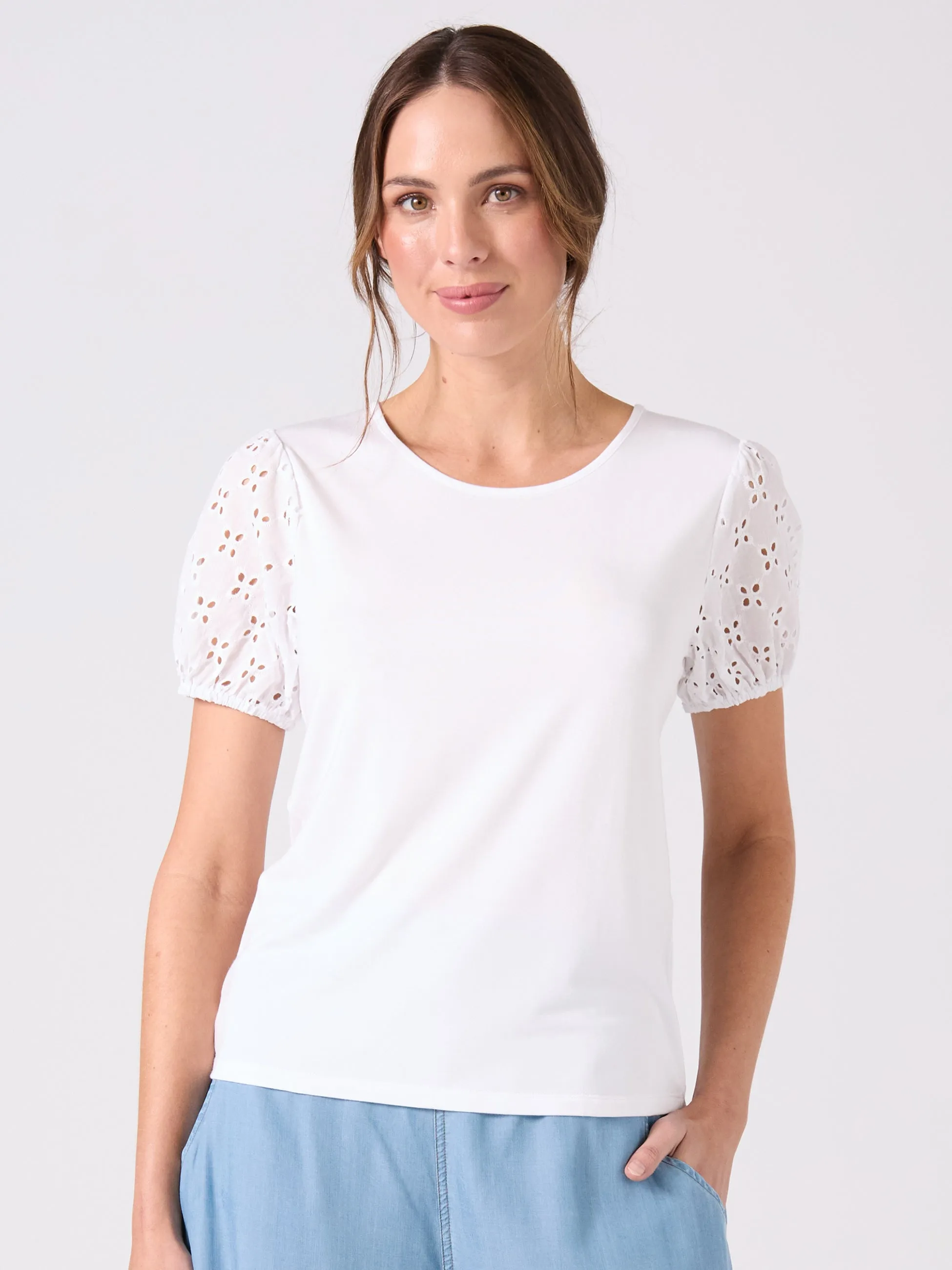 Broderie Anglaise Top - White sold by Dharma Bums