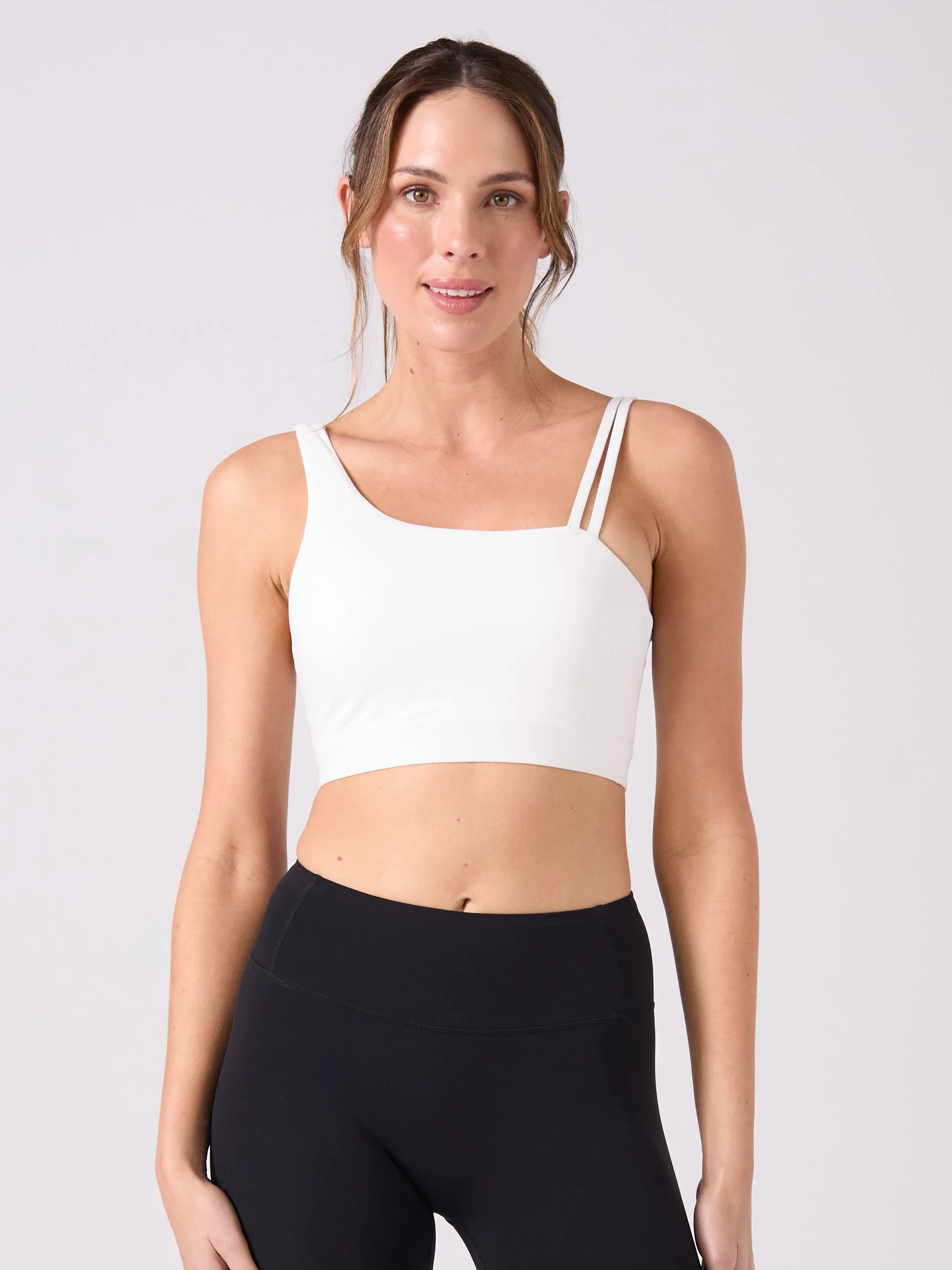 Elevate Double Strap Sports Bra - White sold by Dharma Bums