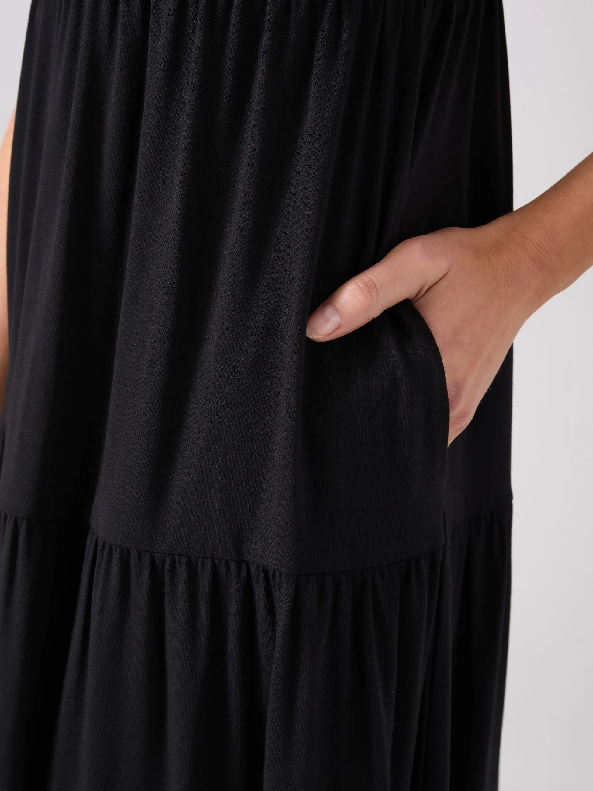V Neck Gypsy Dress - Black sold by Dharma Bums product image thumbnail 5