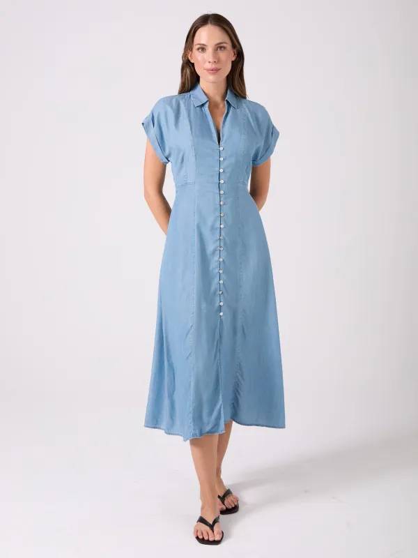 Capri Denim Tencel Dress - Light Denim sold by Dharma Bums
