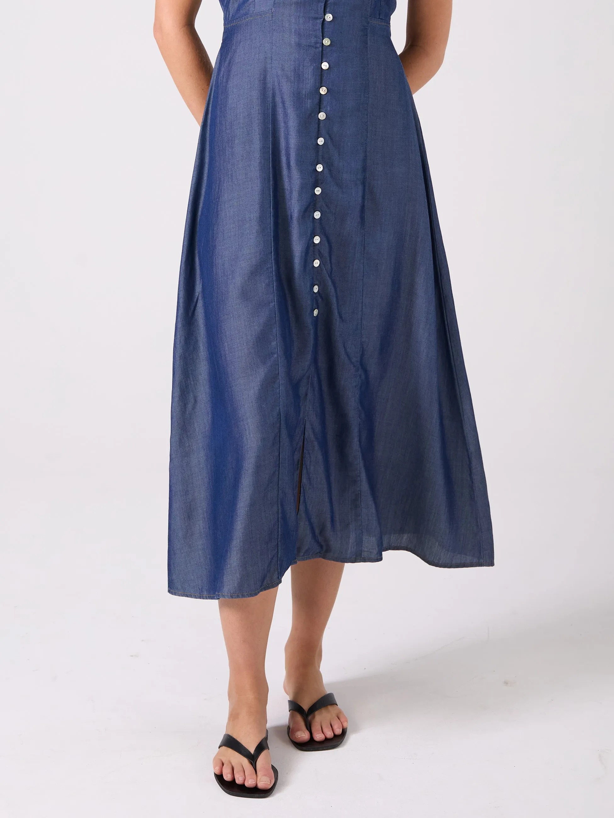 Capri Denim Tencel Dress - Dark Denim sold by Dharma Bums product image thumbnail 4