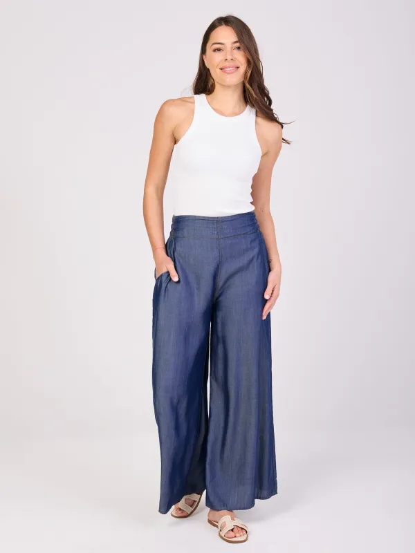 Emilia Tencel Denim Pant - Dark Denim sold by Dharma Bums