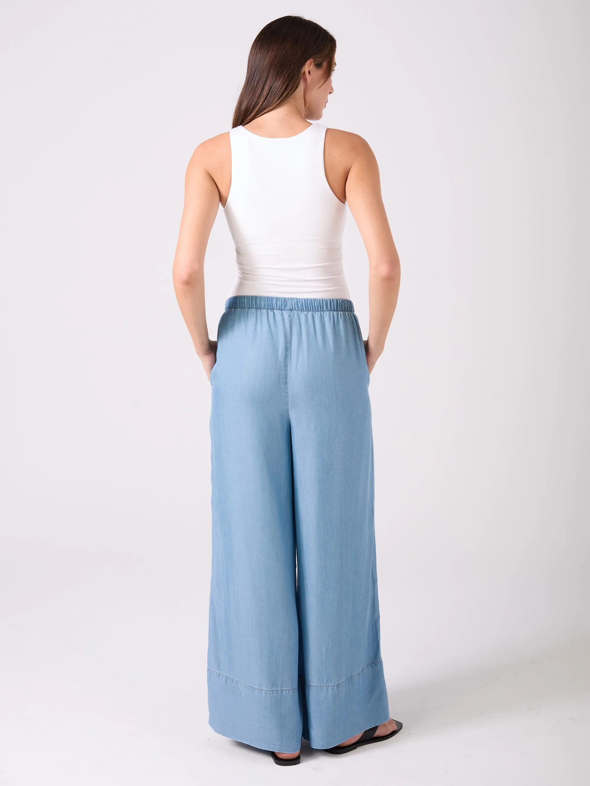 Denim Tencel Palazzo Pant - Light Denim sold by Dharma Bums product image thumbnail 2