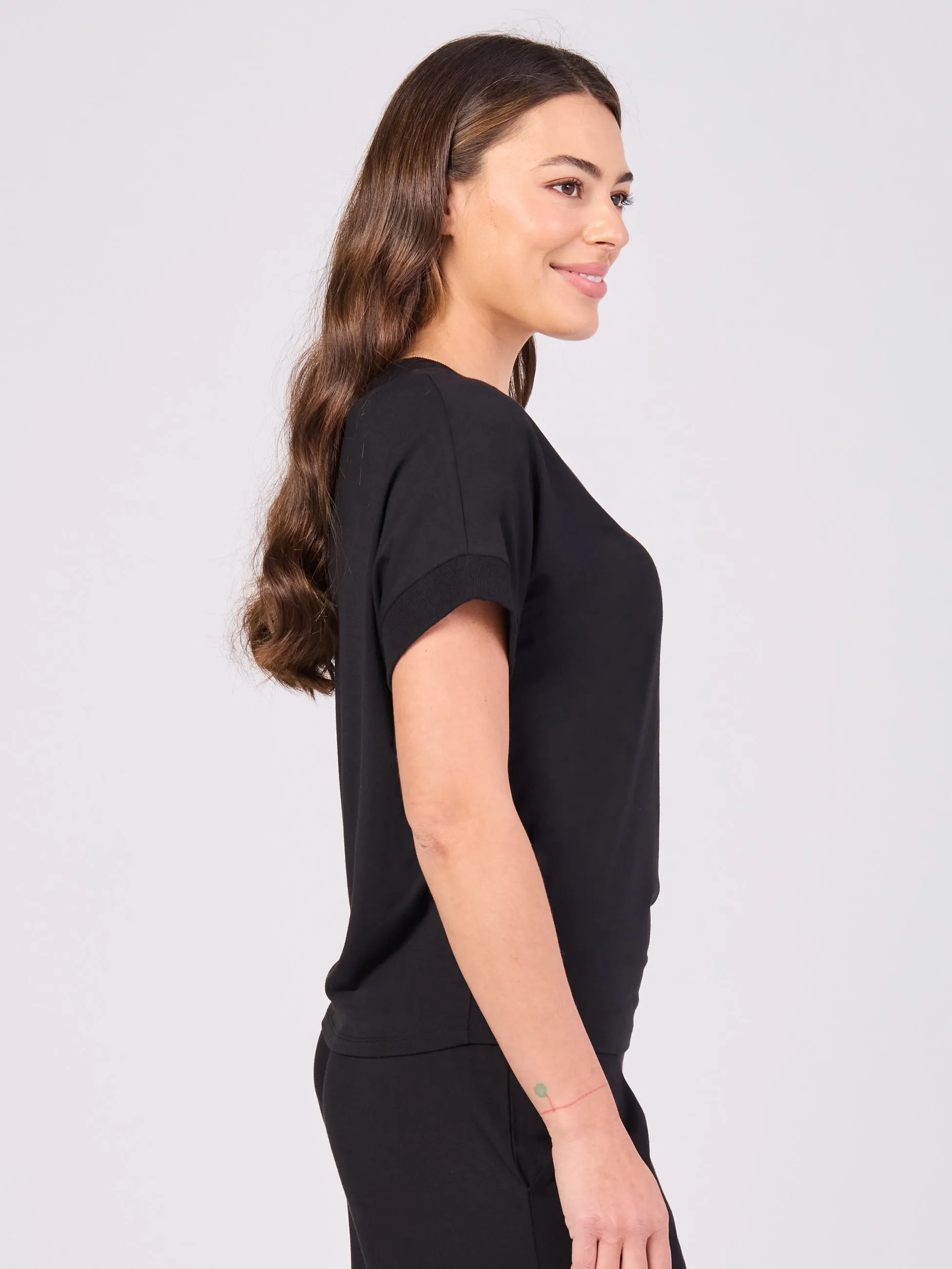 Simone V Neck Top- Black sold by Dharma Bums product image thumbnail 2
