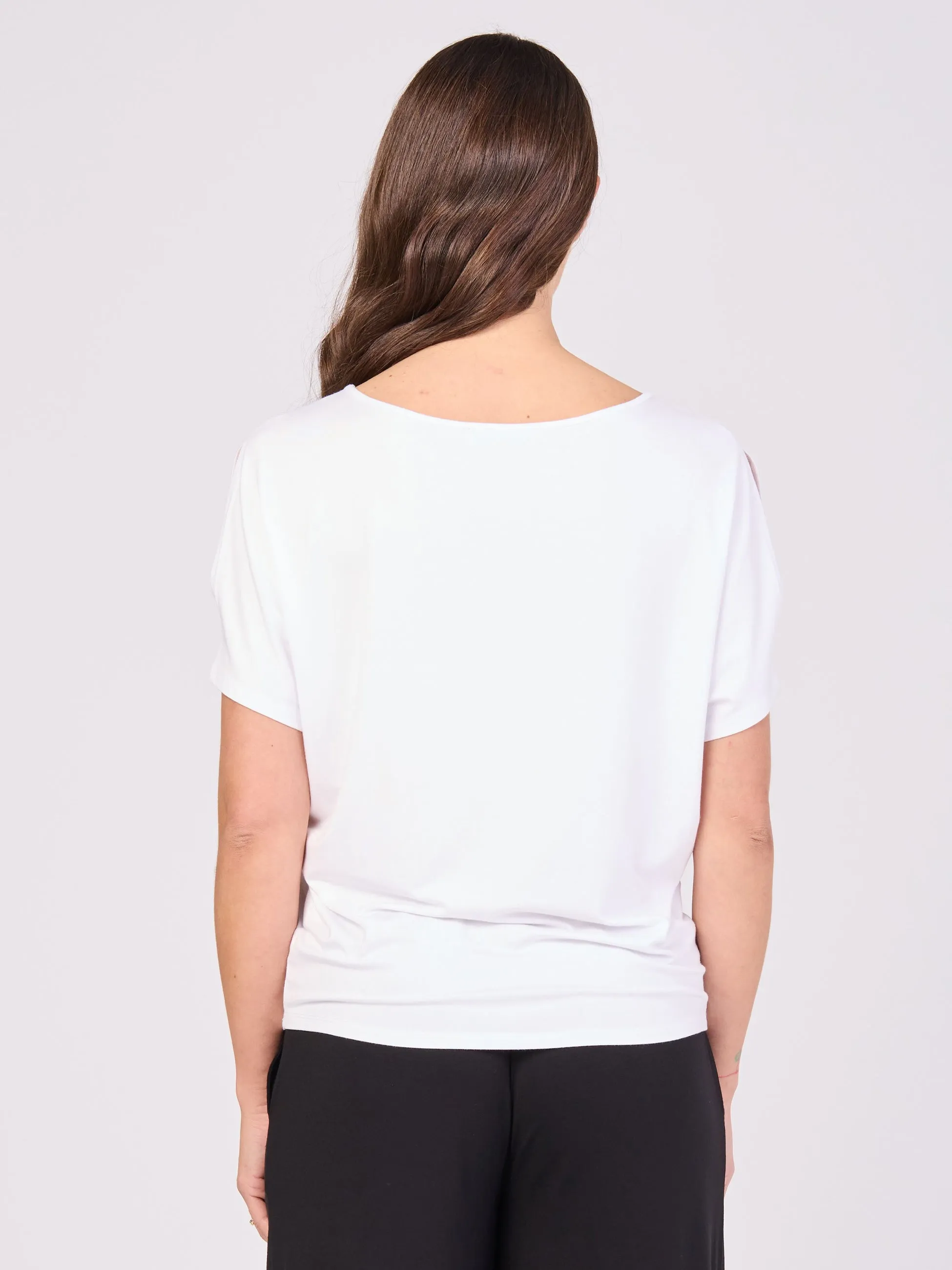Keyhole Sleeve Luxe Tee - White sold by Dharma Bums product image thumbnail 3