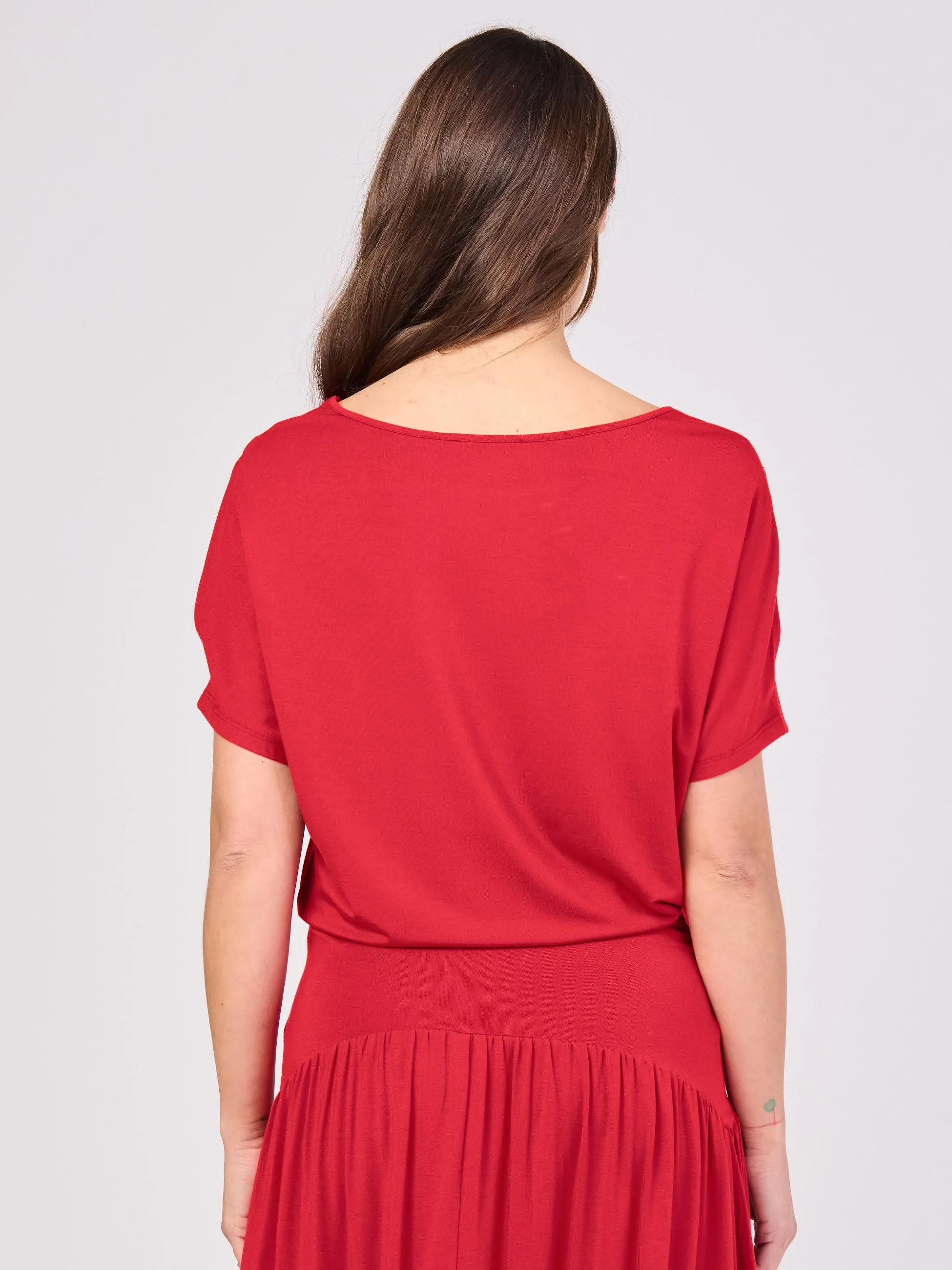 Keyhole Sleeve Luxe Tee - Cherry sold by Dharma Bums product image thumbnail 3