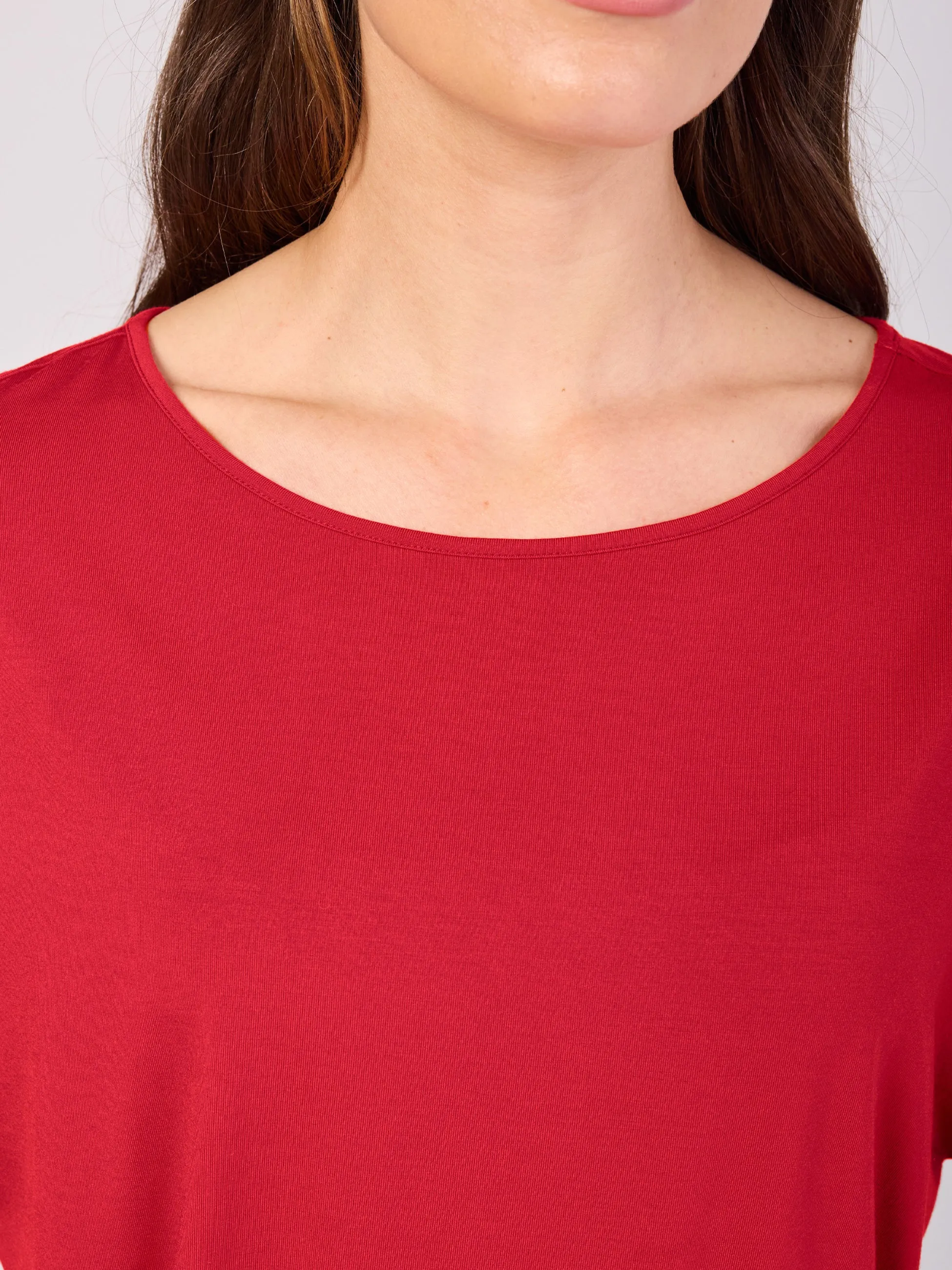 Keyhole Sleeve Luxe Tee - Cherry sold by Dharma Bums product image thumbnail 5