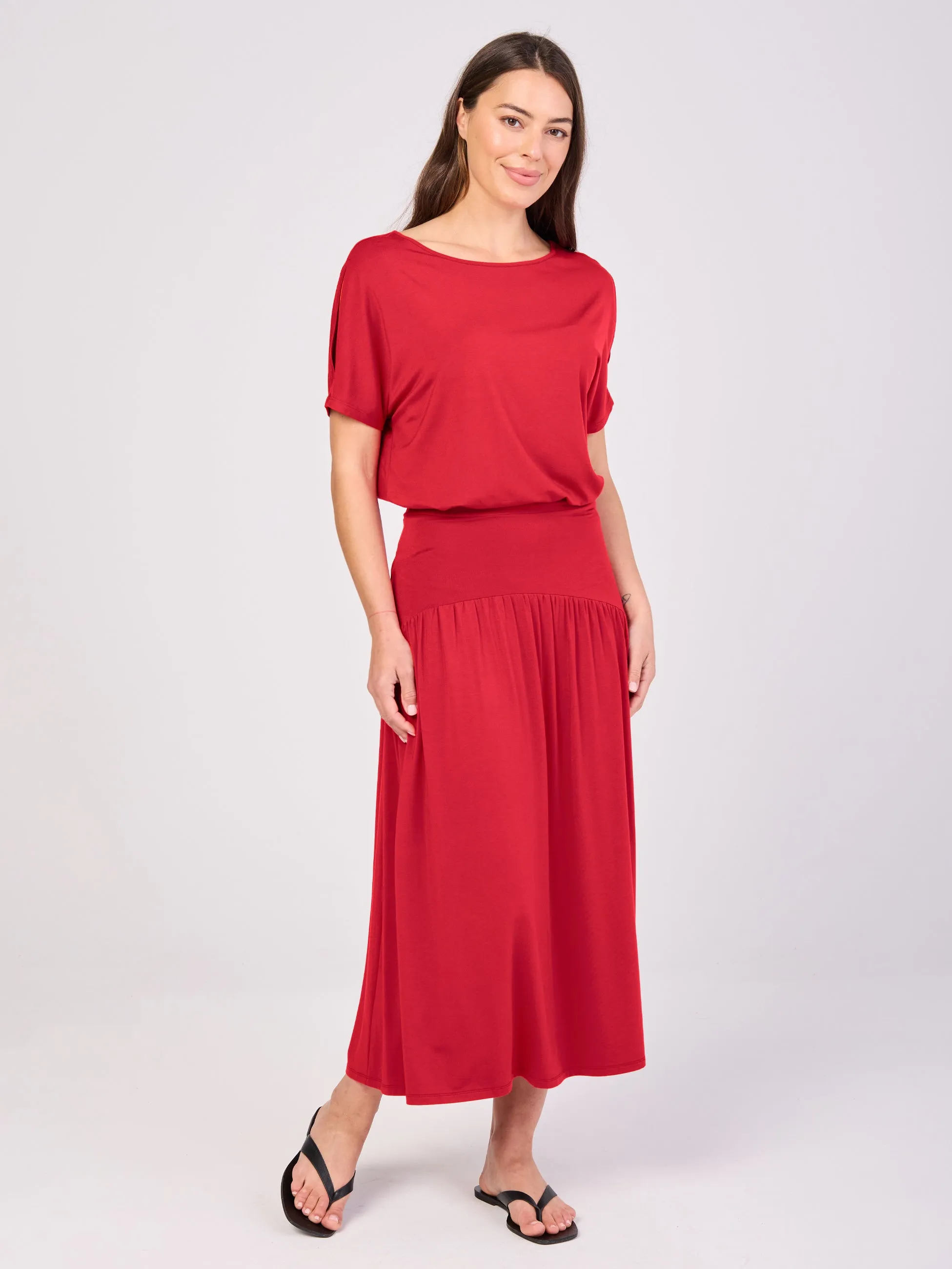 Keyhole Sleeve Luxe Tee - Cherry sold by Dharma Bums product image thumbnail 4