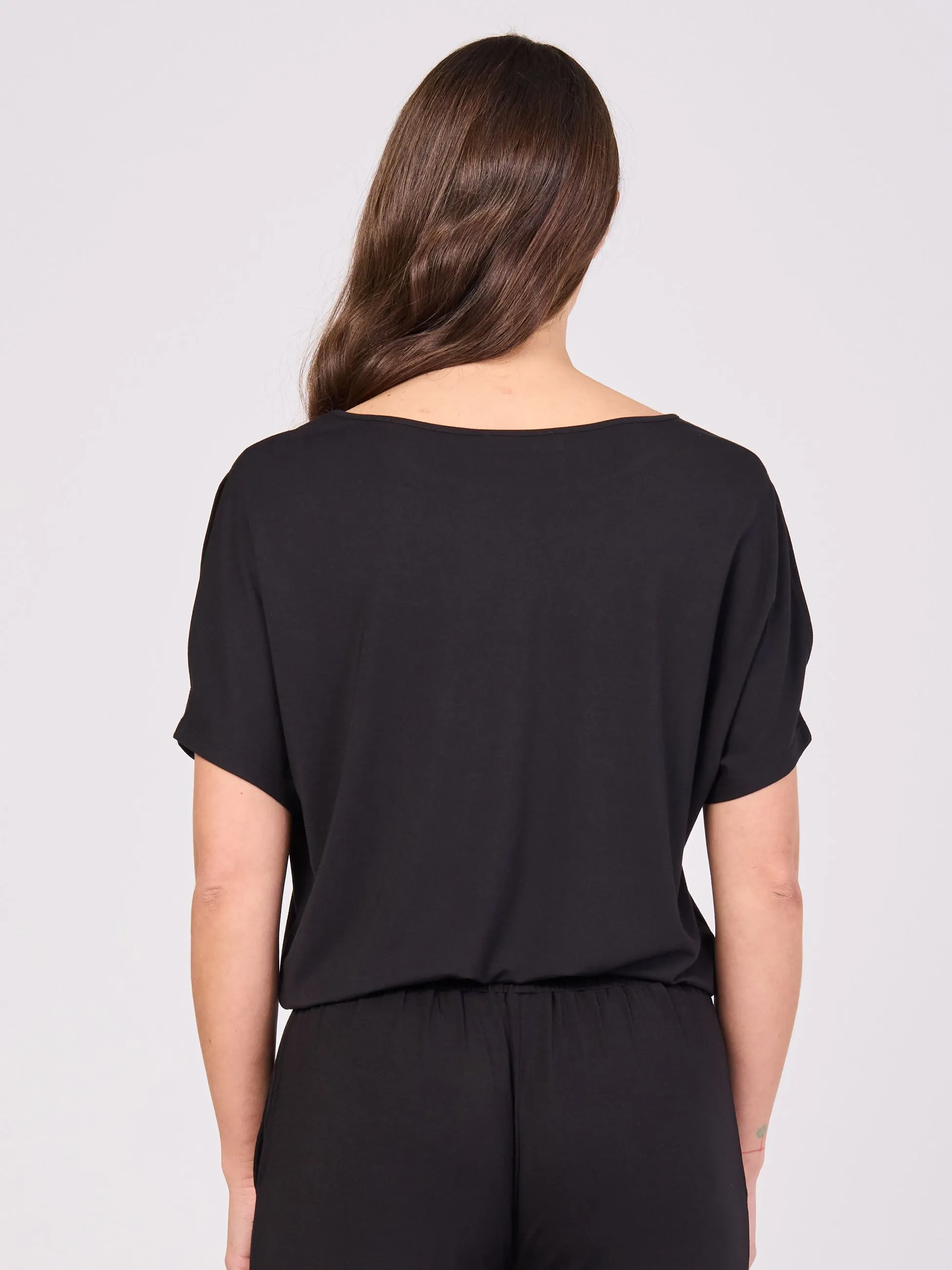 Keyhole Sleeve Luxe Tee - Black sold by Dharma Bums product image thumbnail 3