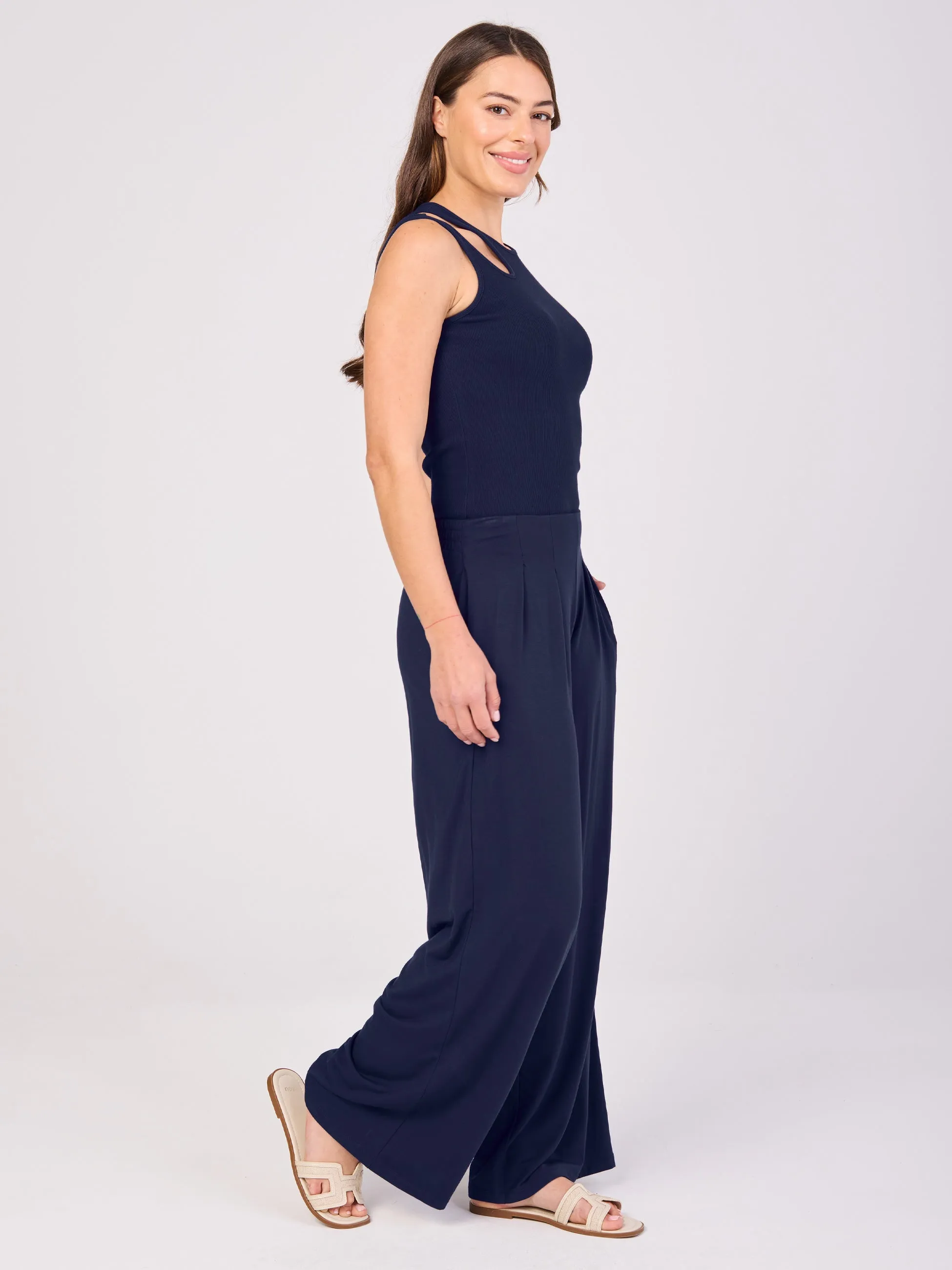 Emery Wide Leg Pants - Navy sold by Dharma Bums product image thumbnail 2
