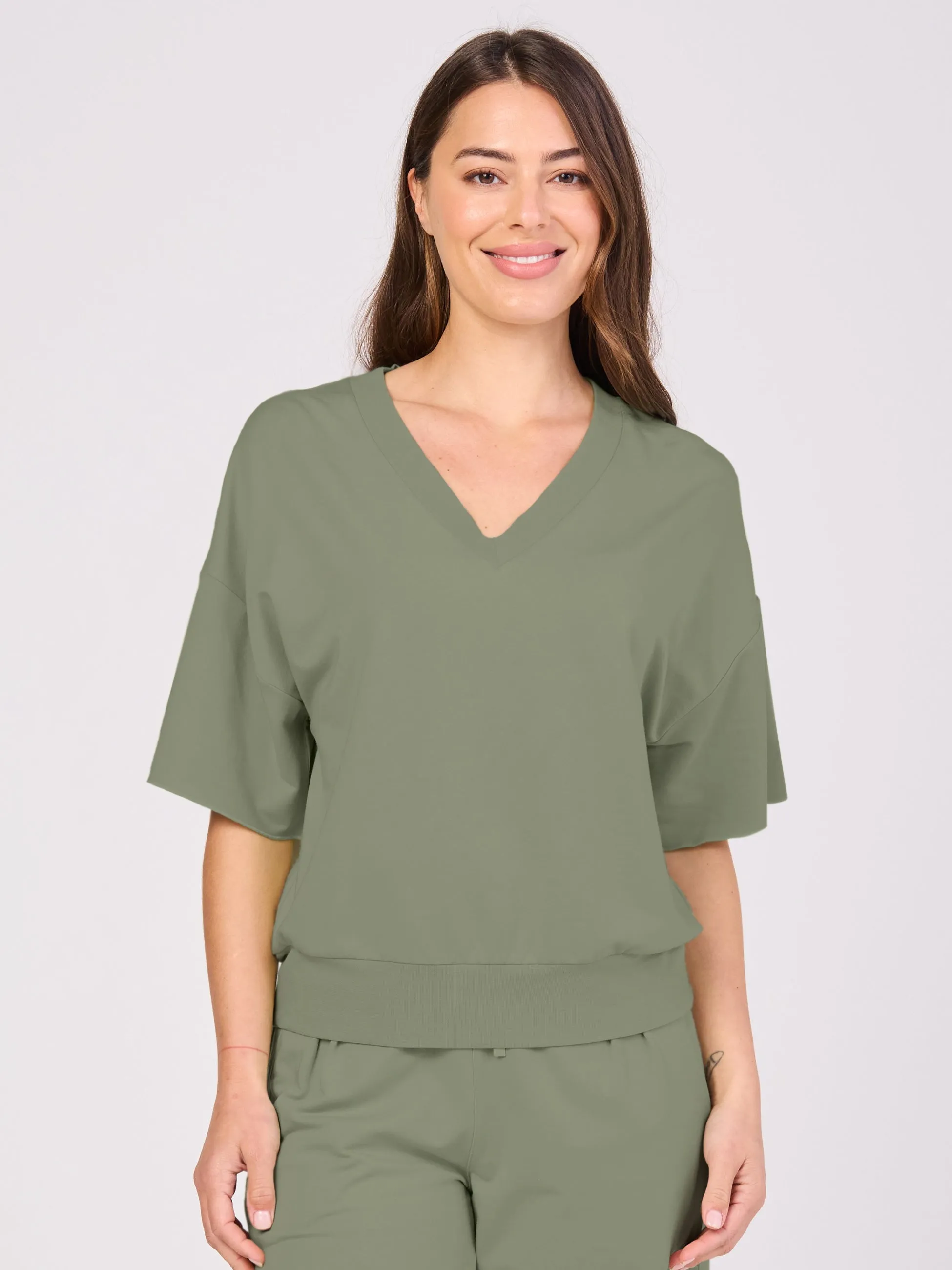 V Neck Sweat - willow sold by Dharma Bums