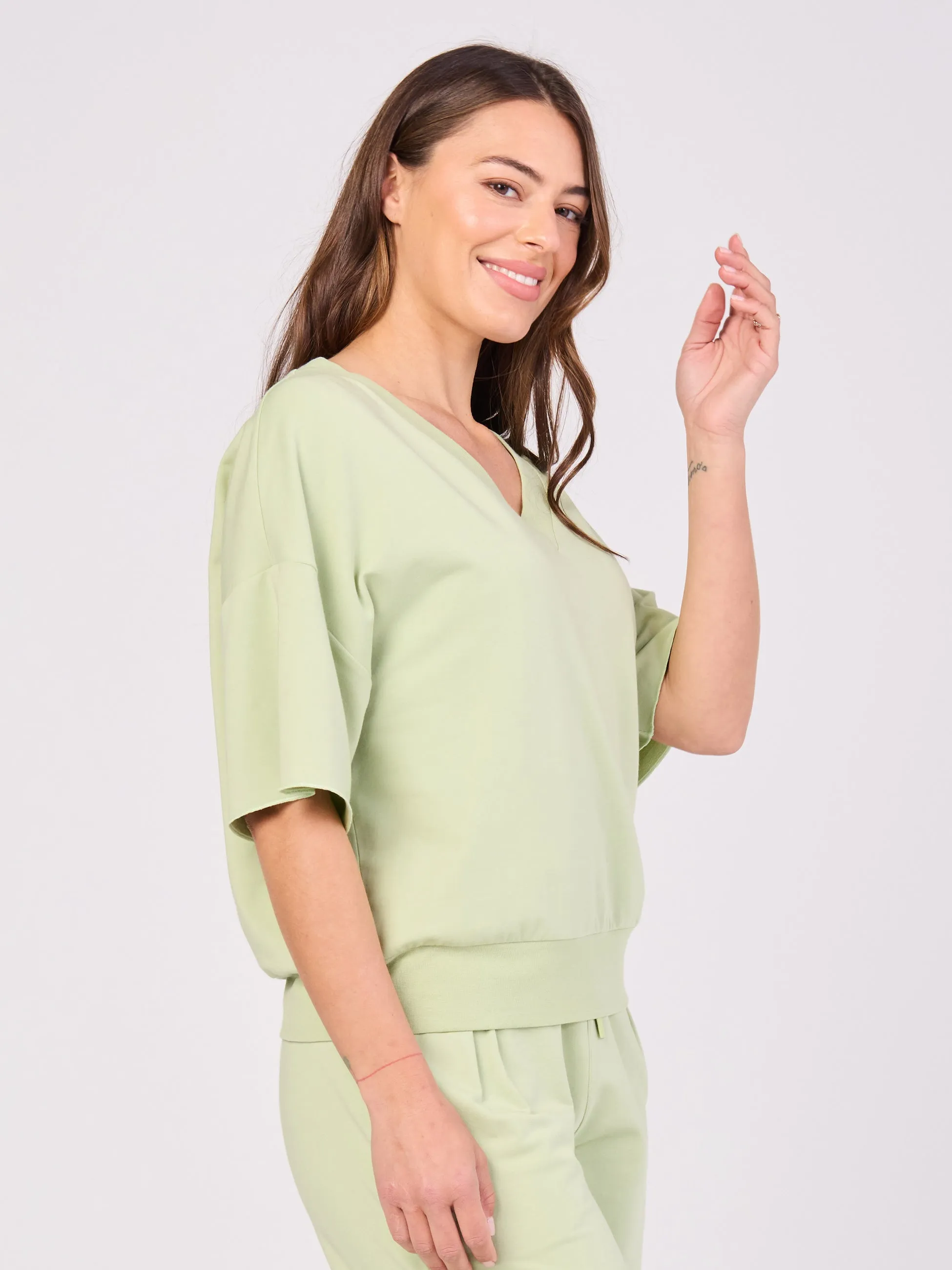 V Neck Sweat - Matcha Green sold by Dharma Bums product image thumbnail 2