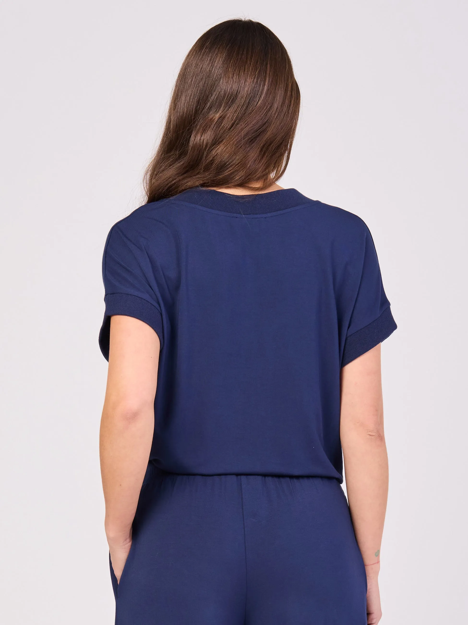 Simone V Neck Top- Navy sold by Dharma Bums product image thumbnail 3