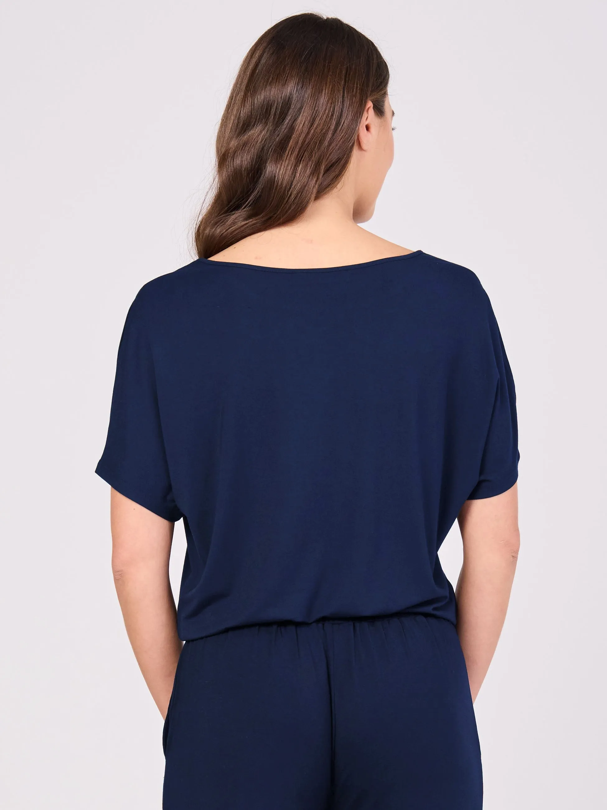 Keyhole Sleeve Luxe Tee - Navy sold by Dharma Bums product image thumbnail 4