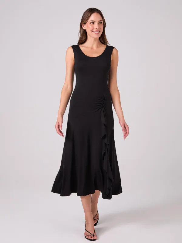 Maria Ruffle Dress - Black sold by Dharma Bums