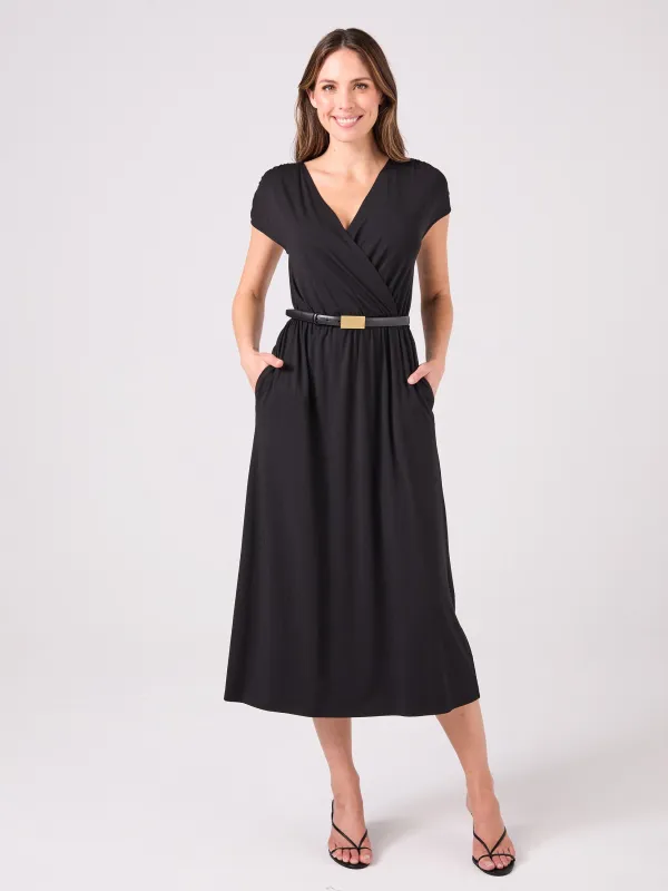 Lennie Wrap Dress - Black sold by Dharma Bums