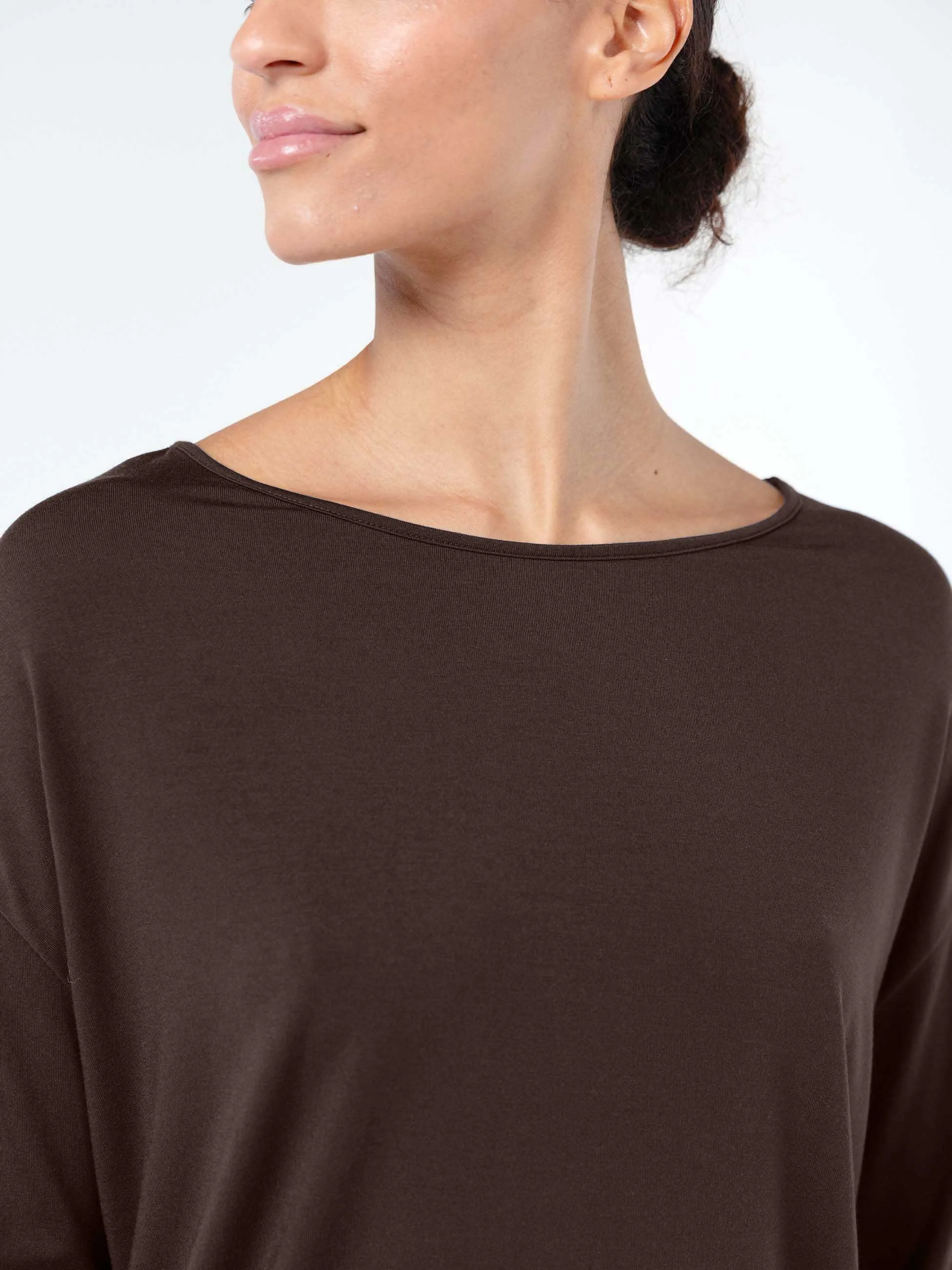Modal Luxe Layer Tee 3/4 Sleeve - Coffee Bean sold by Dharma Bums product image thumbnail 5
