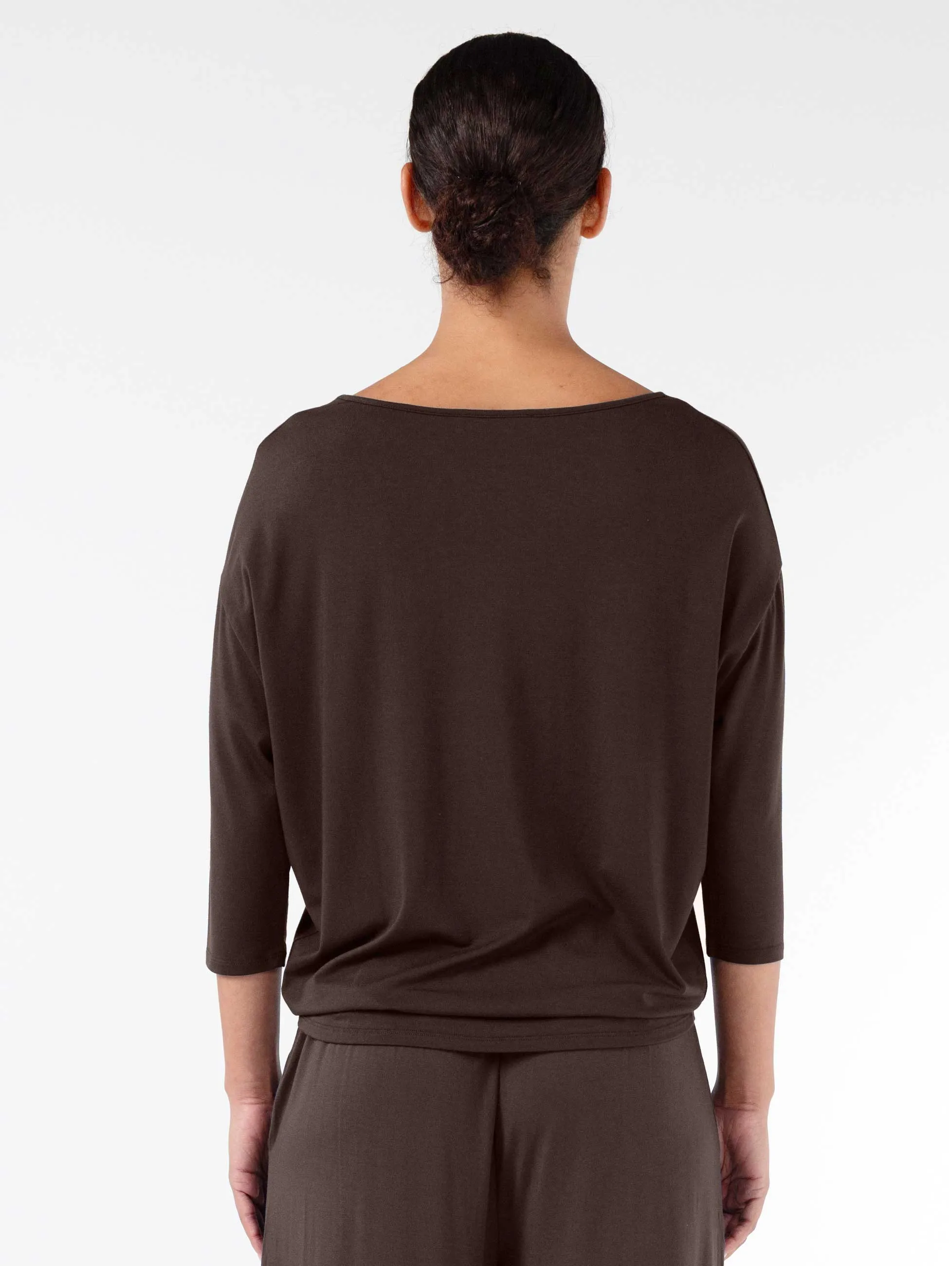 Modal Luxe Layer Tee 3/4 Sleeve - Coffee Bean sold by Dharma Bums product image thumbnail 3