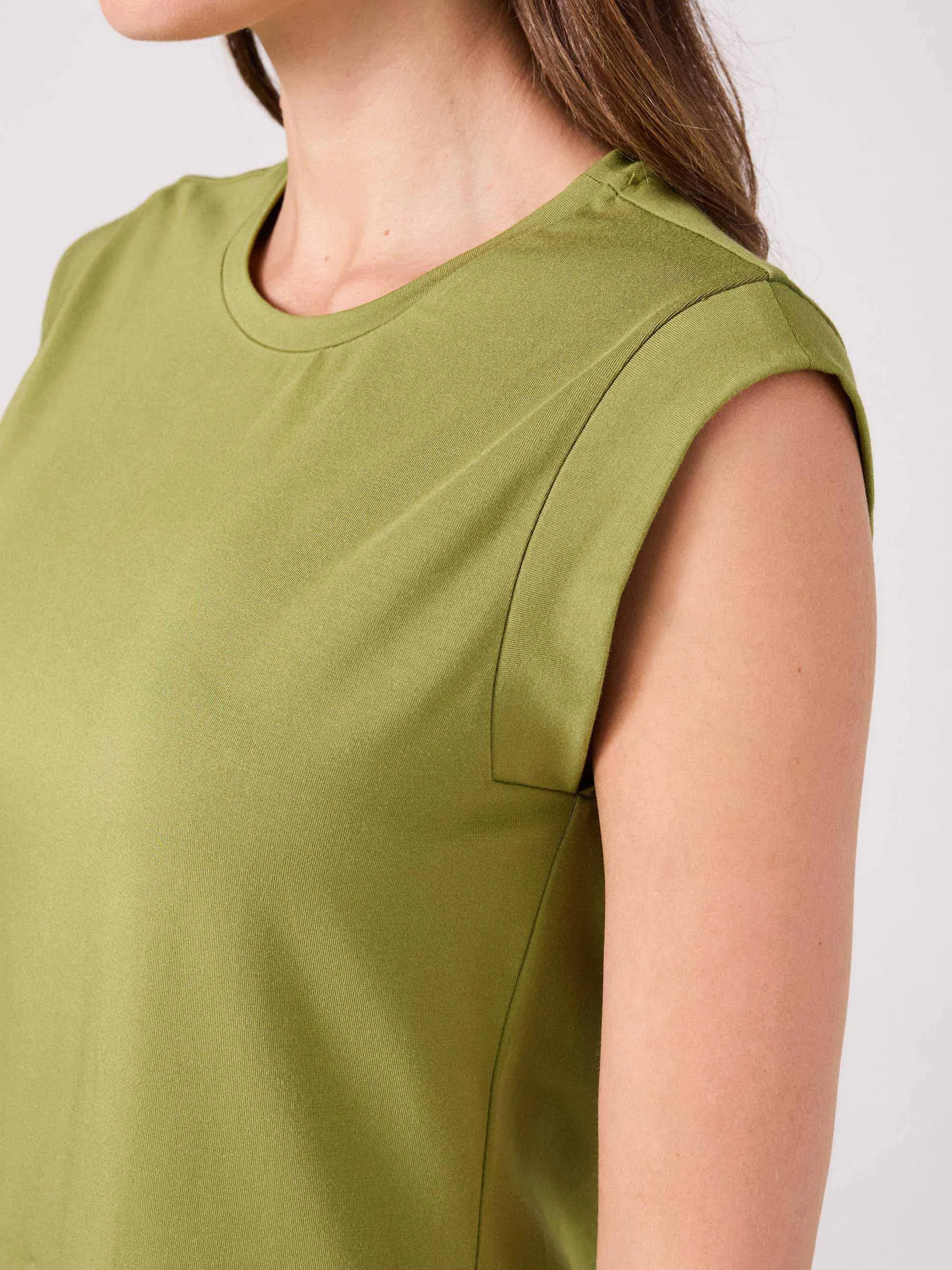 Modal Cap Sleeve Tee - Olive sold by Dharma Bums product image thumbnail 4