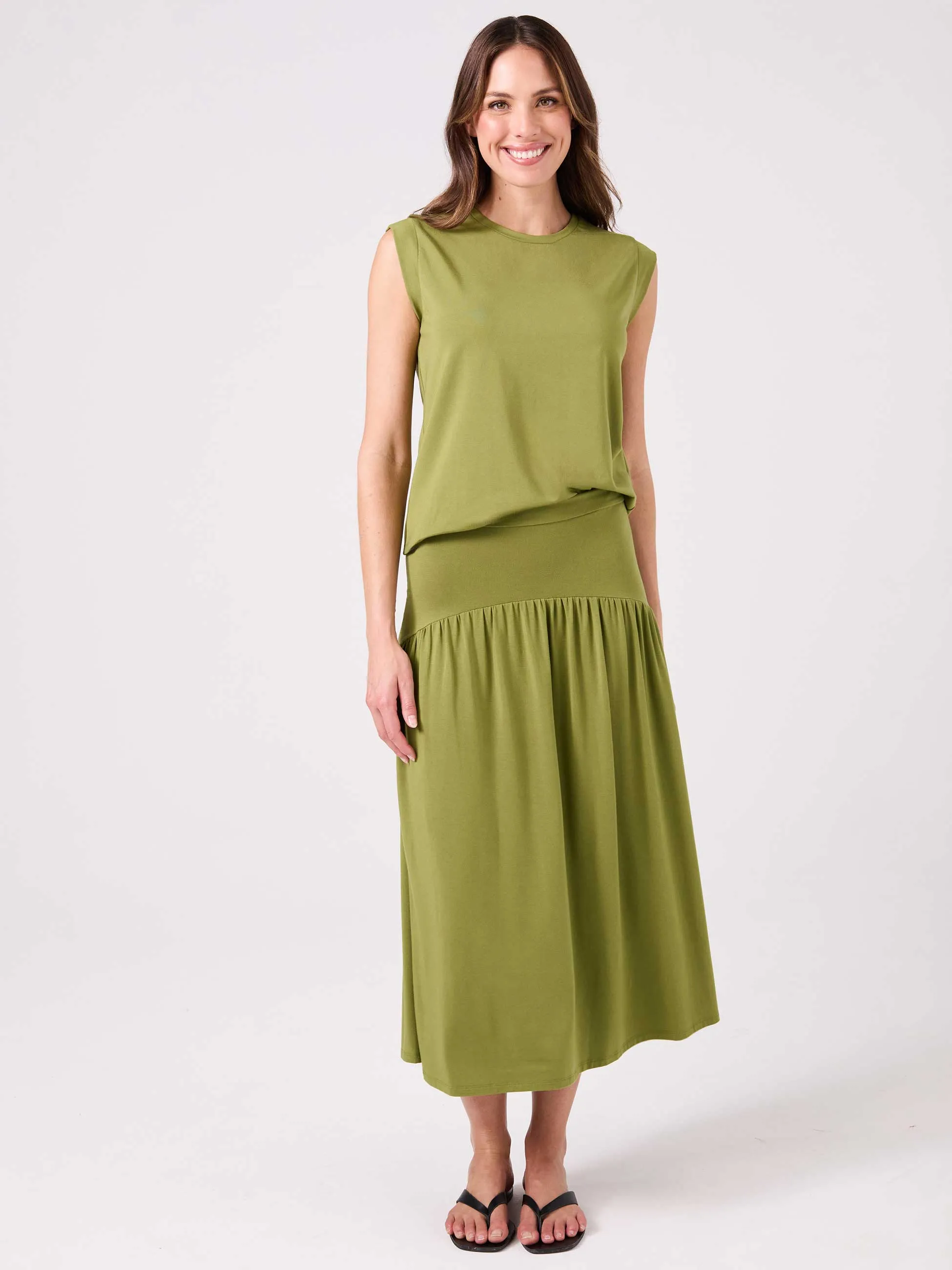 Modal Cap Sleeve Tee - Olive sold by Dharma Bums product image thumbnail 2