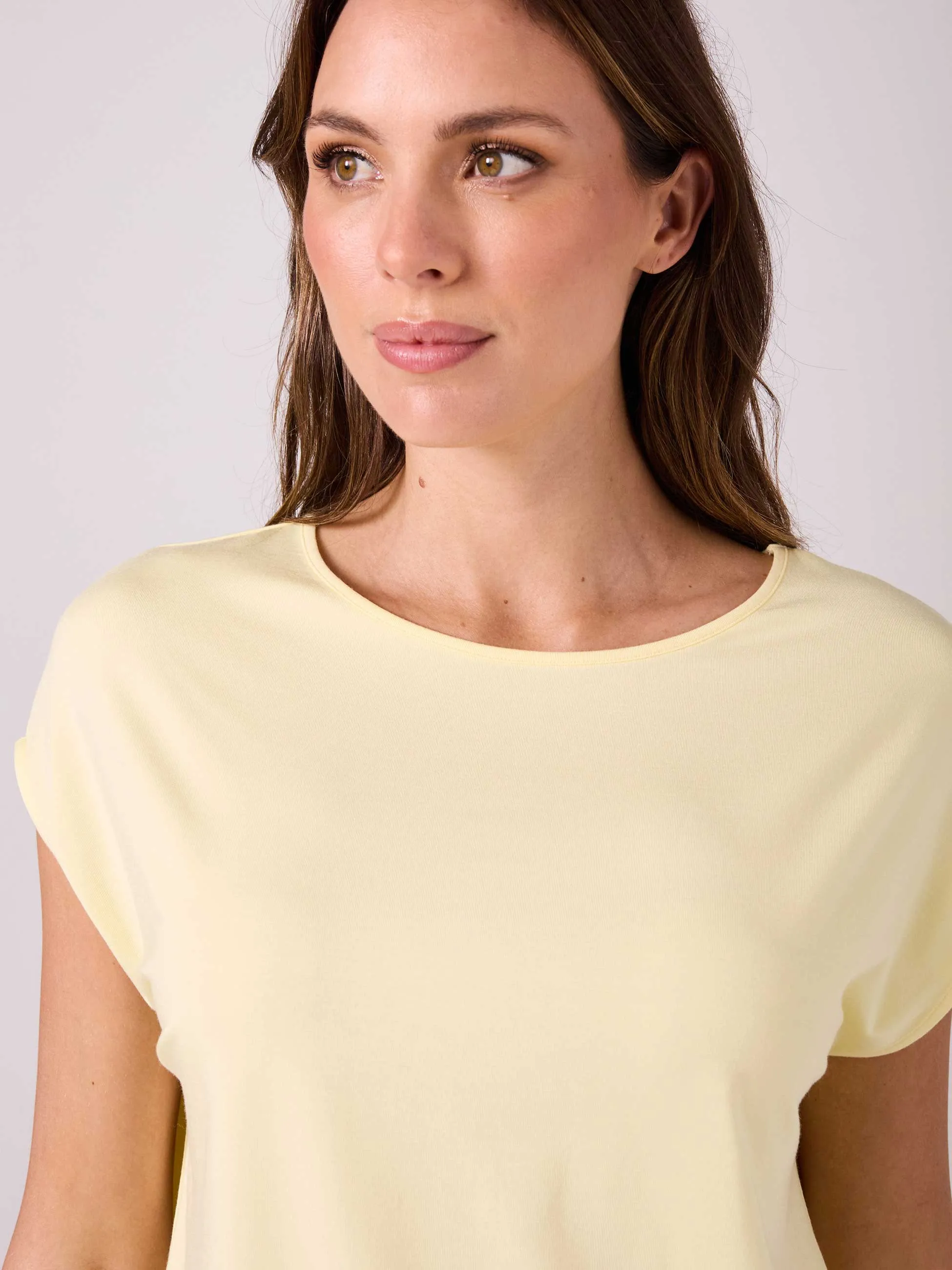 Modal Luxe Layer Tee - Pastel Yellow sold by Dharma Bums product image thumbnail 5