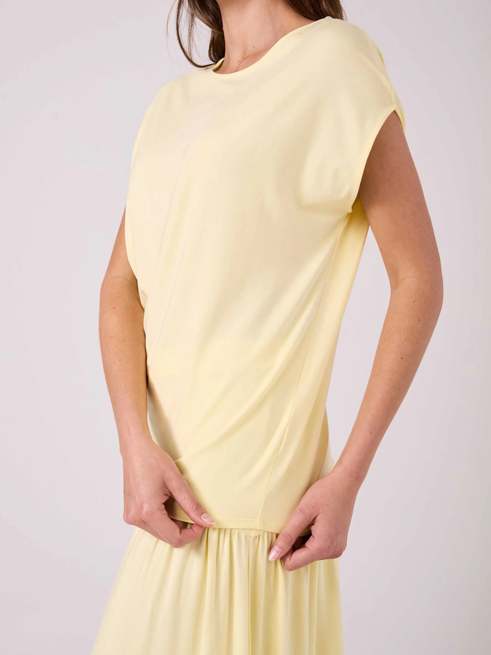 Modal Luxe Layer Tee - Pastel Yellow sold by Dharma Bums product image thumbnail 3