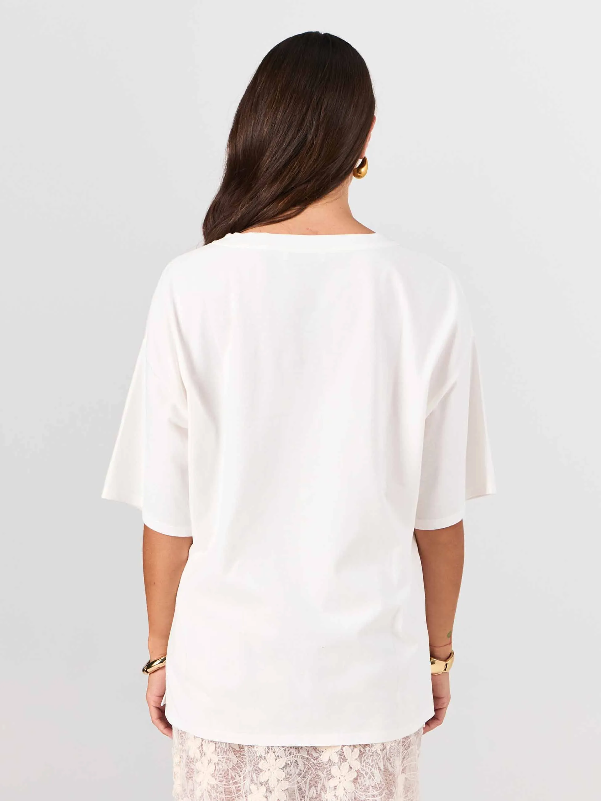 Oversized Pima Cotton Tee - Soft White sold by Dharma Bums product image thumbnail 4