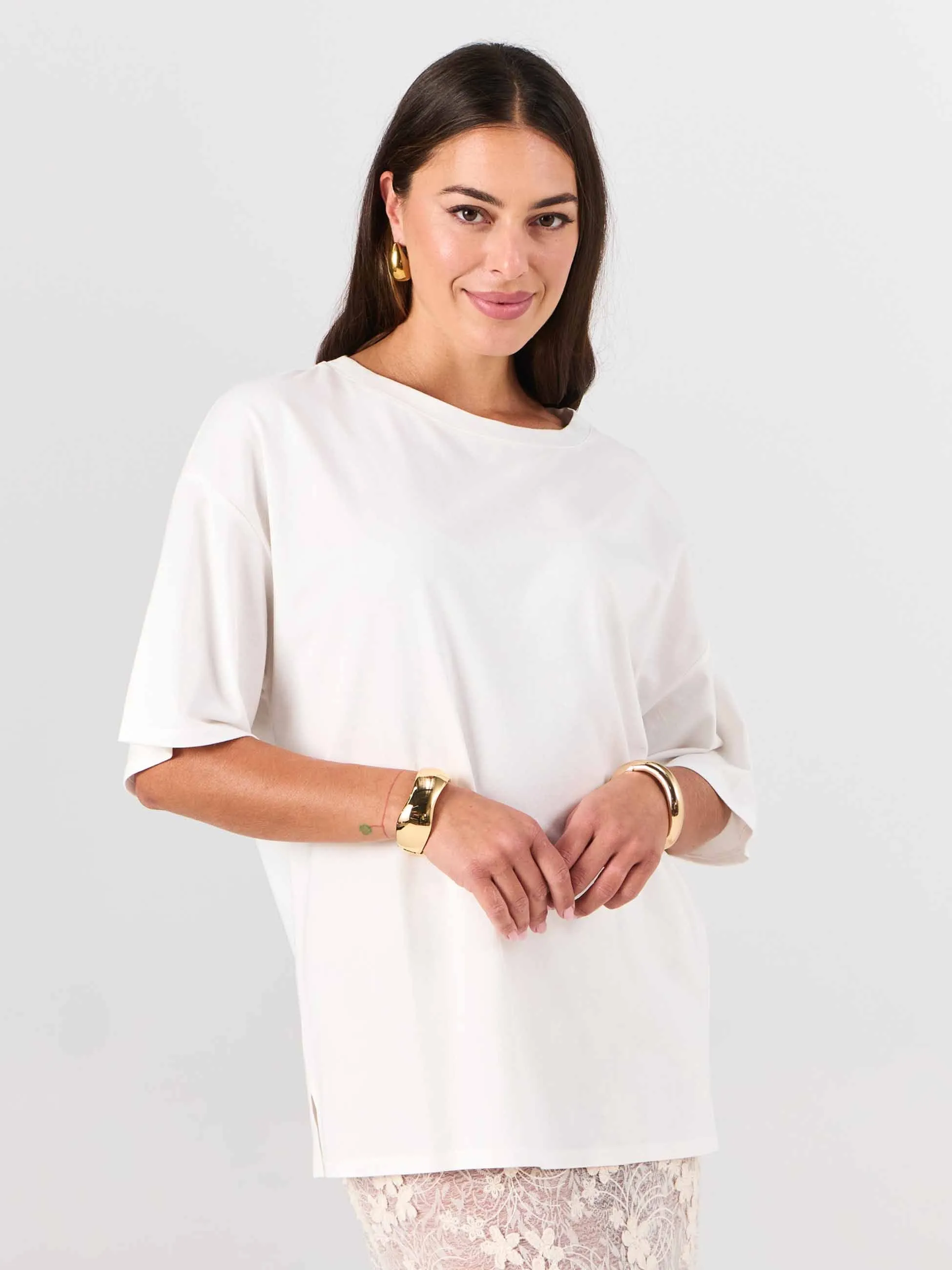 Oversized Pima Cotton Tee - Soft White sold by Dharma Bums product image thumbnail 2