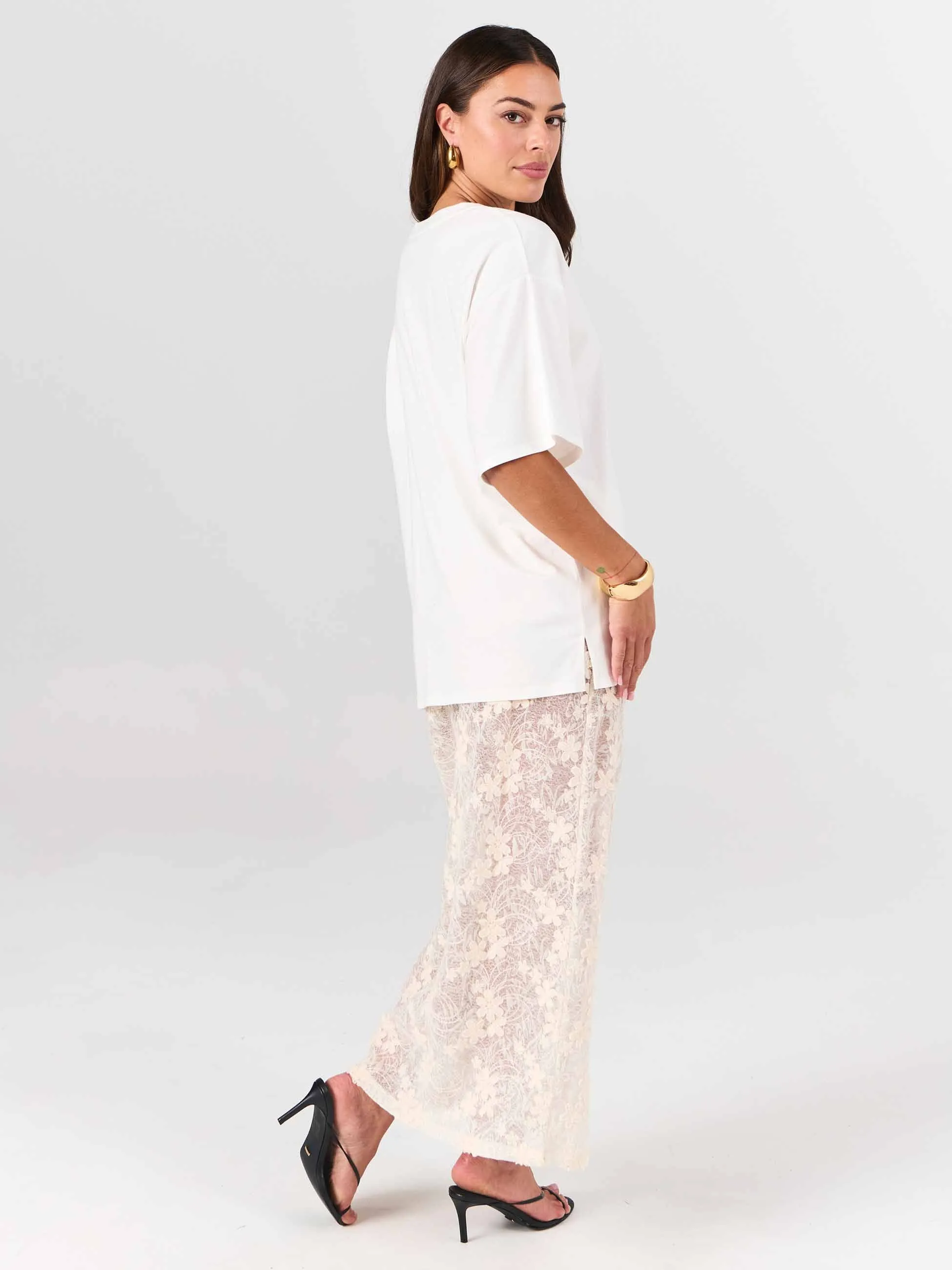 Oversized Pima Cotton Tee - Soft White sold by Dharma Bums product image thumbnail 5