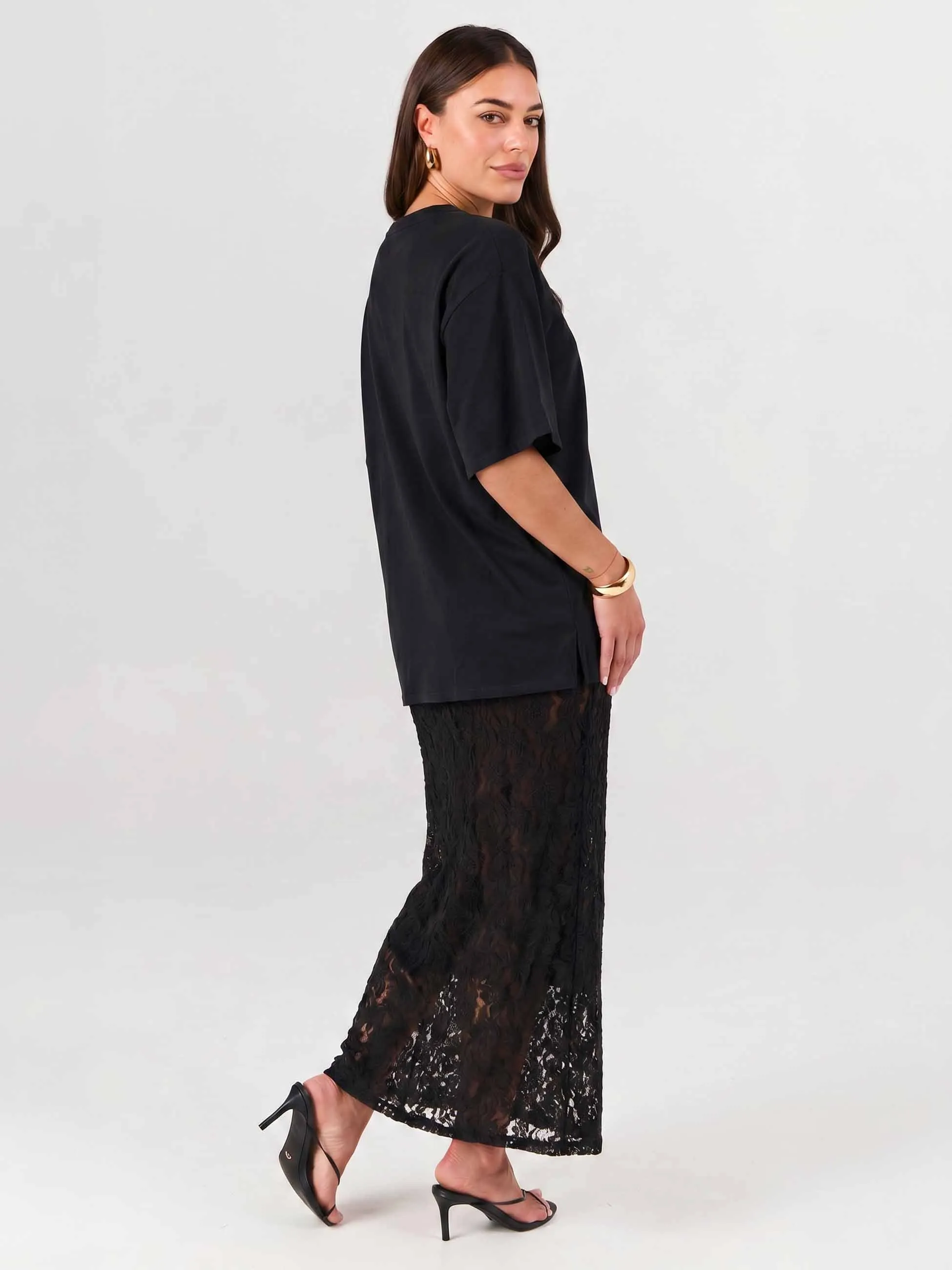 Oversized Pima Cotton Tee - Black sold by Dharma Bums product image thumbnail 5