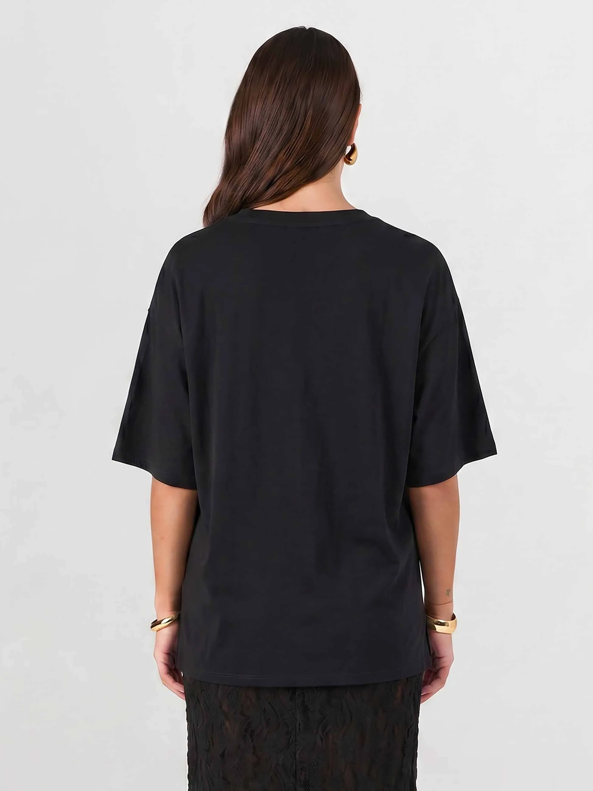 Oversized Pima Cotton Tee - Black sold by Dharma Bums product image thumbnail 3