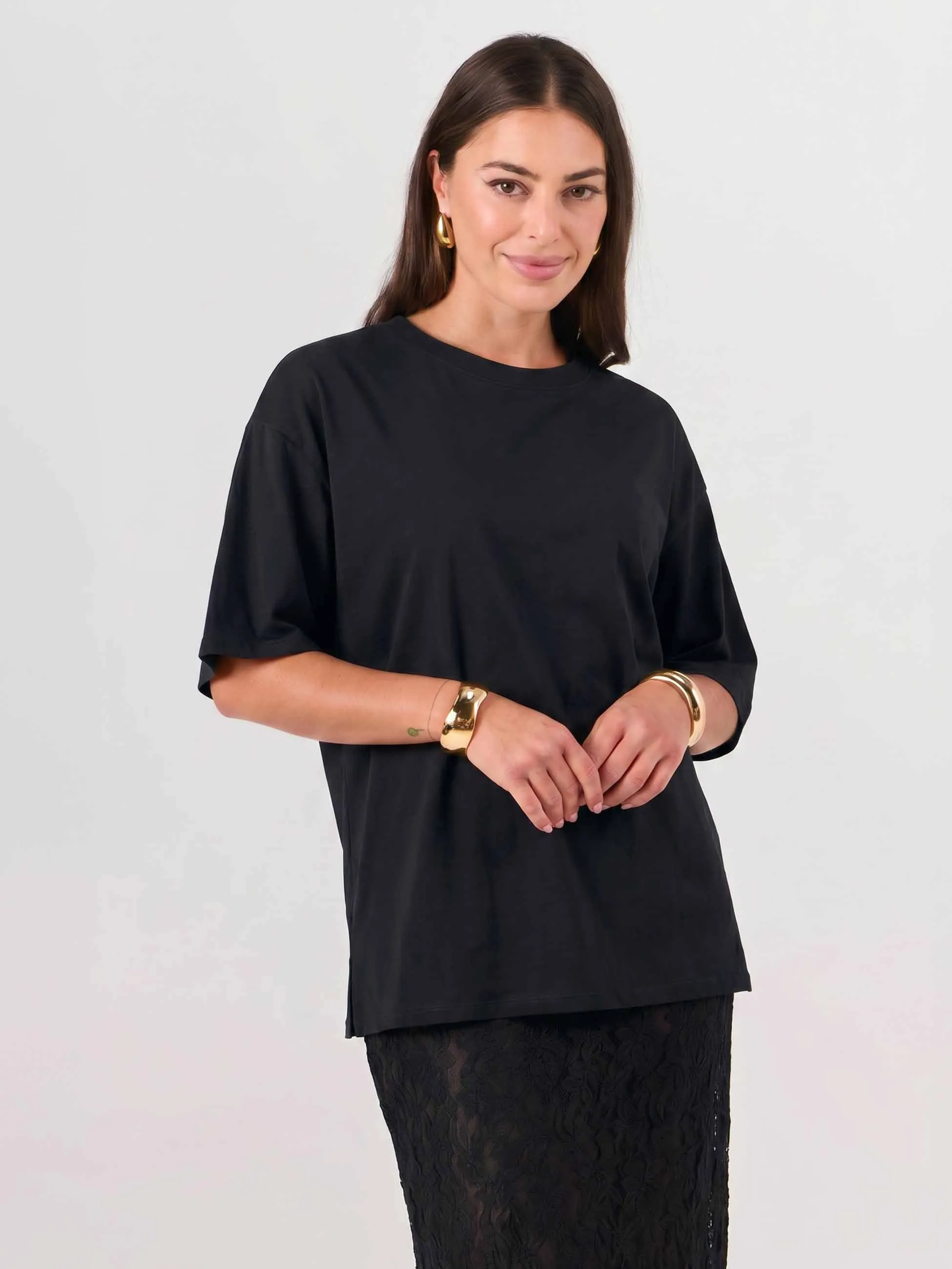 Oversized Pima Cotton Tee - Black sold by Dharma Bums product image thumbnail 2