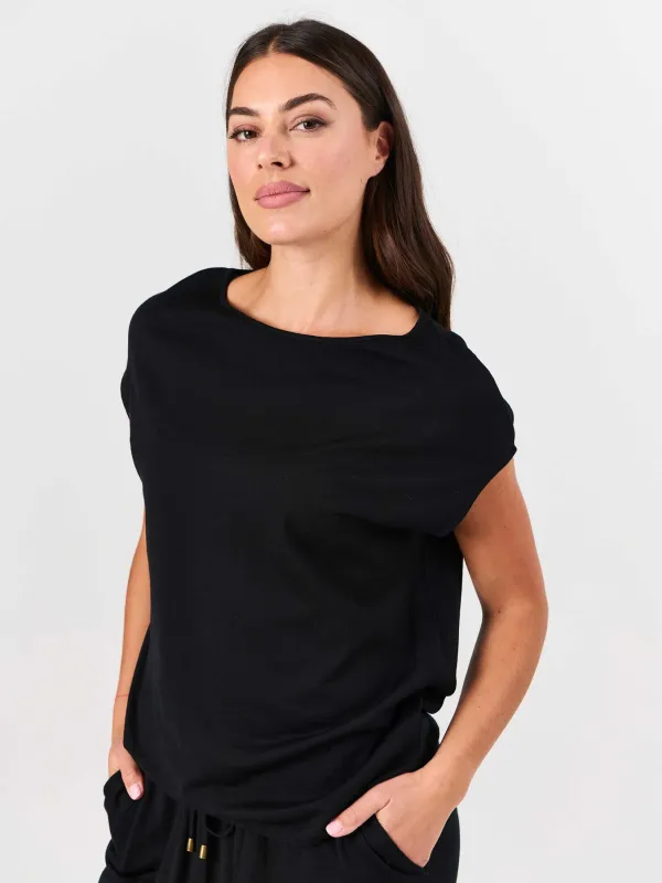 Luxe Layer Merino Wool Tee - Black made by Dharma Bums