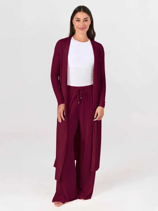 Modal Longline Cardigan - Sangria made by Dharma Bums