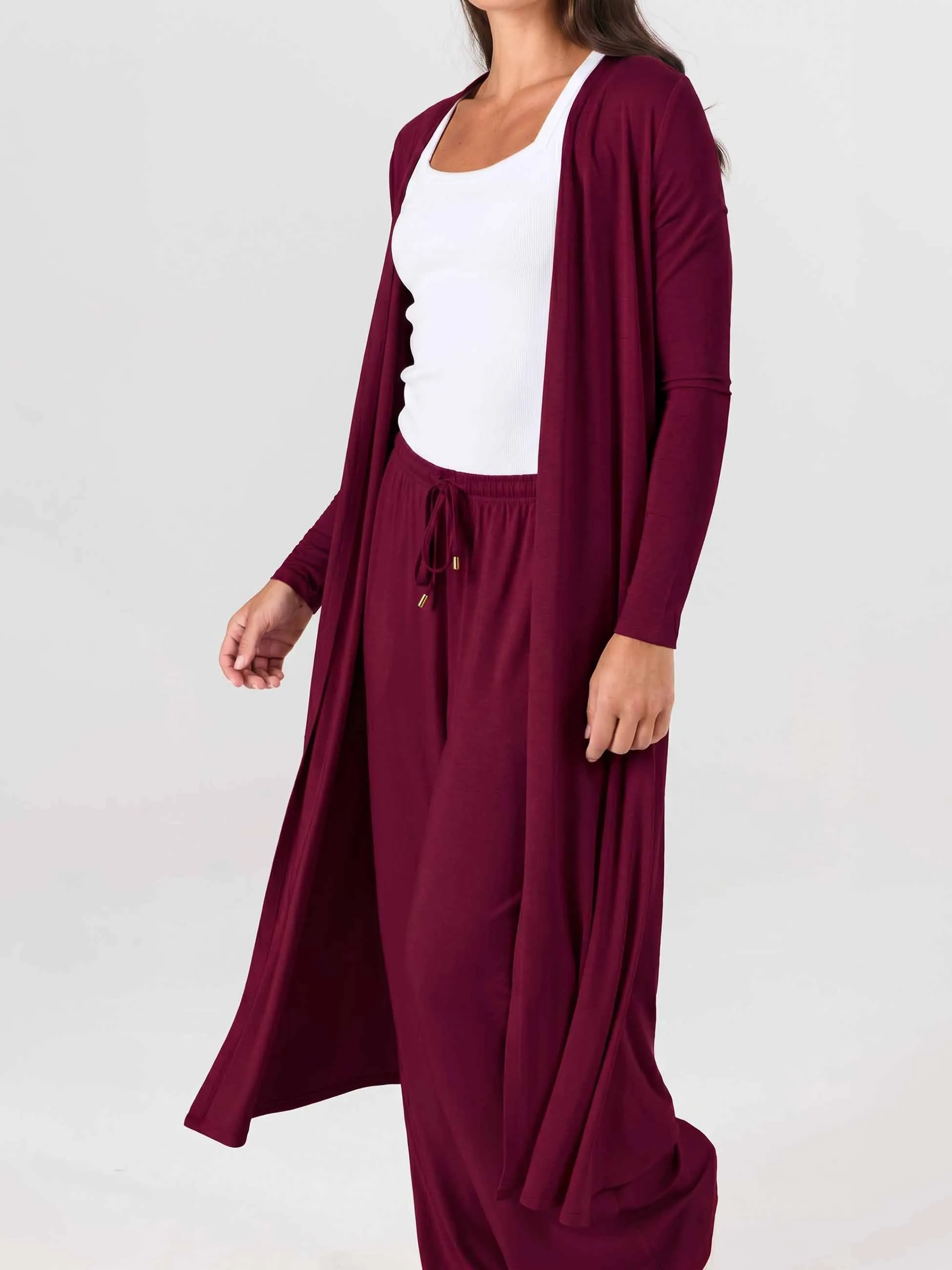 Modal Longline Cardigan - Sangria sold by Dharma Bums product image thumbnail 5