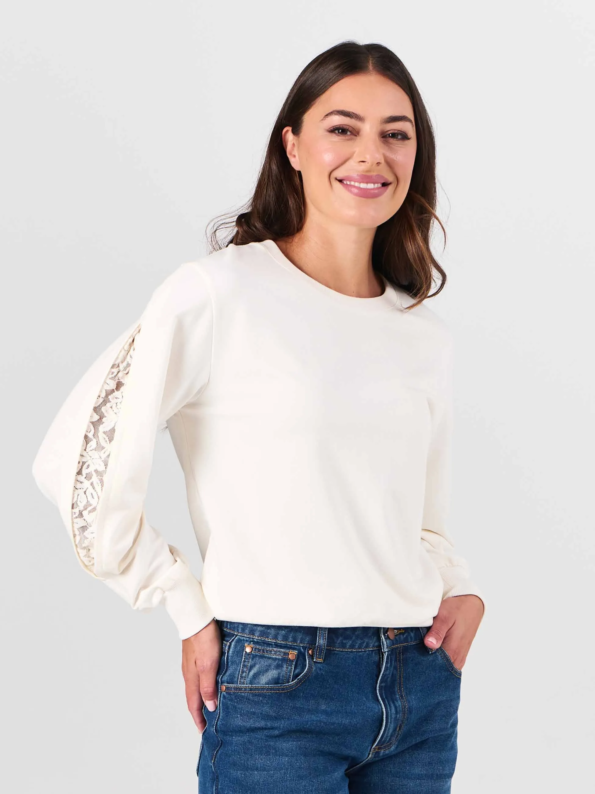 Lucy Sweatshirt - Soft White sold by Dharma Bums product image thumbnail 2