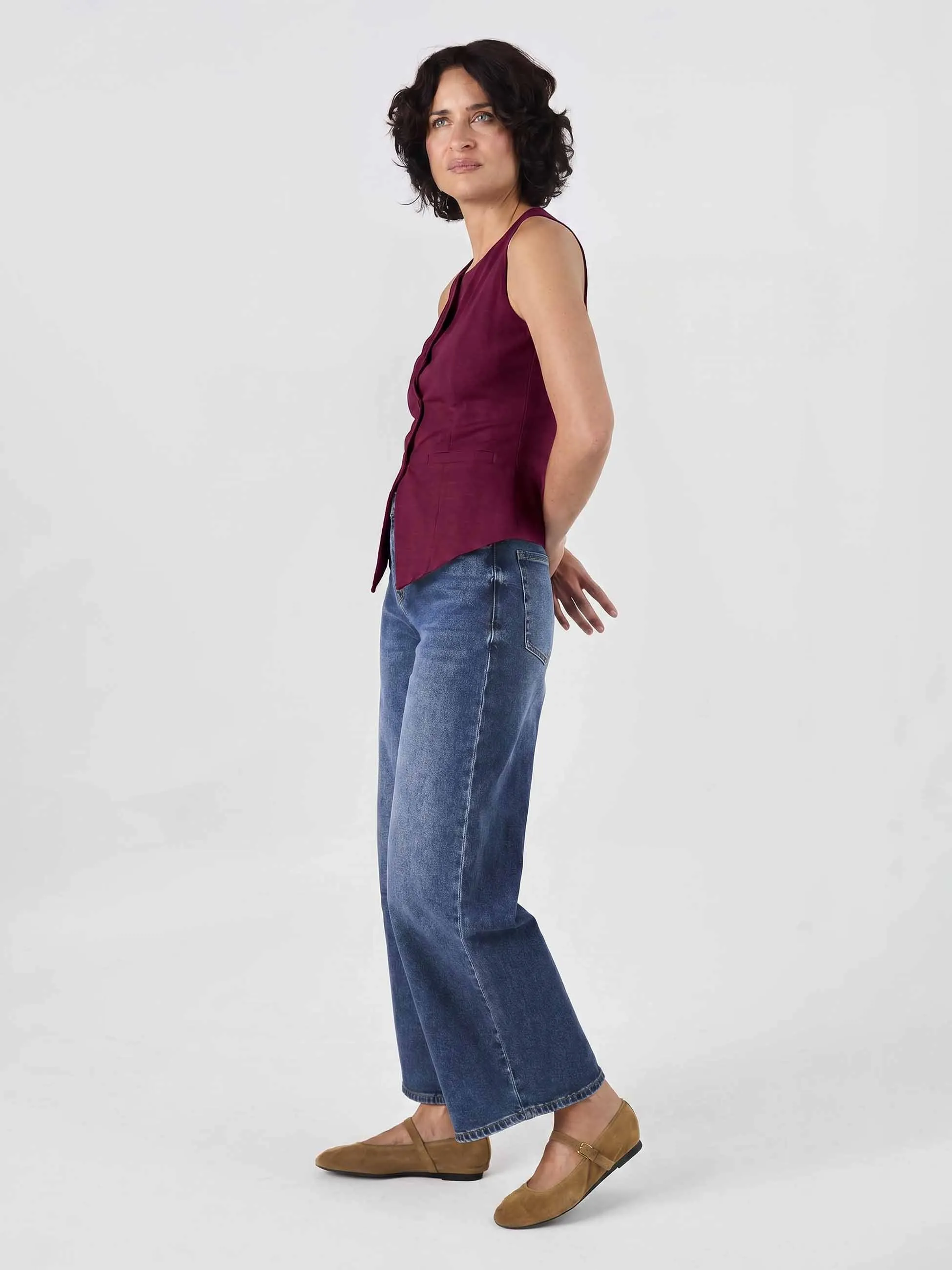 Fitted Waistcoat - Sangria sold by Dharma Bums product image thumbnail 3