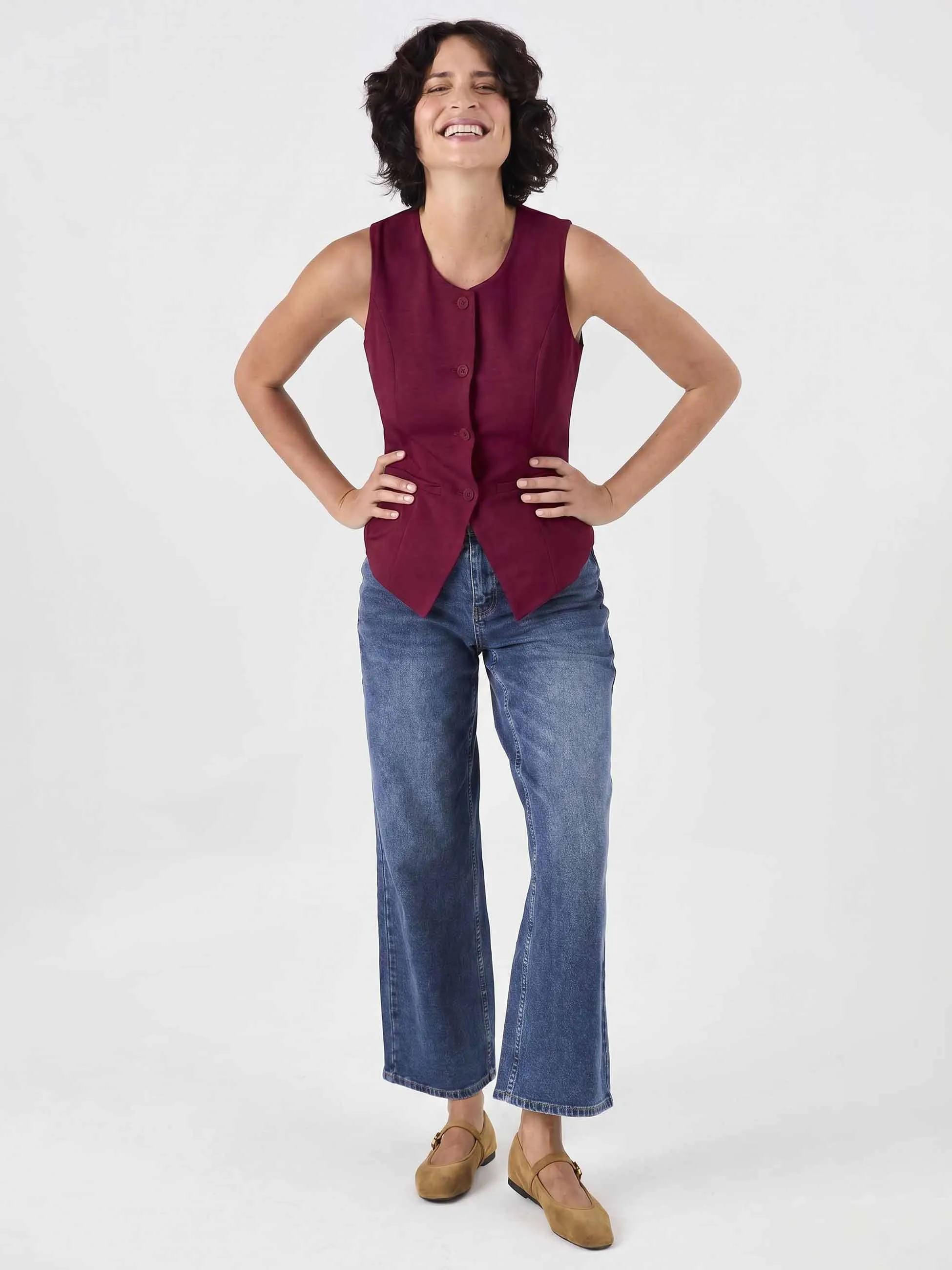 Fitted Waistcoat - Sangria sold by Dharma Bums product image thumbnail 2