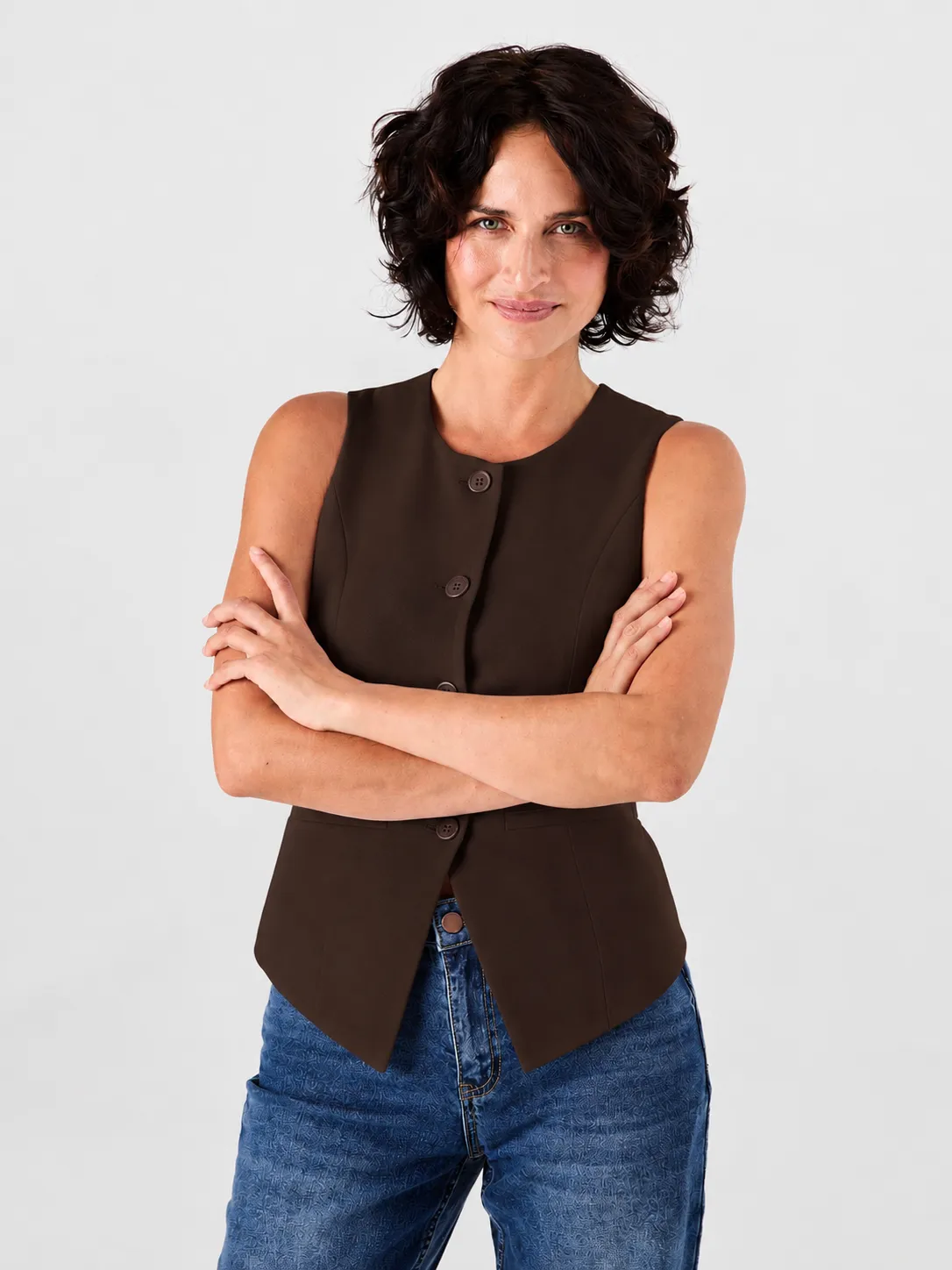 Fitted Waistcoat - Coffee Bean sold by Dharma Bums product image thumbnail 5