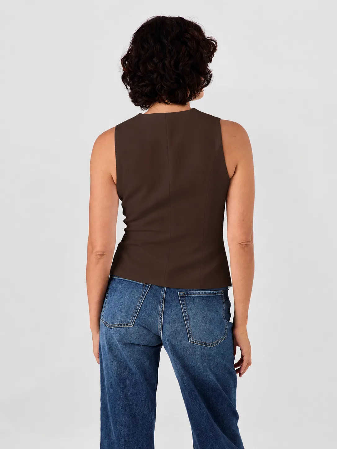 Fitted Waistcoat - Coffee Bean sold by Dharma Bums product image thumbnail 3