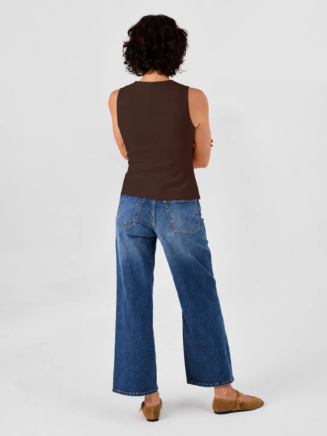 Fitted Waistcoat - Coffee Bean sold by Dharma Bums product image thumbnail 2