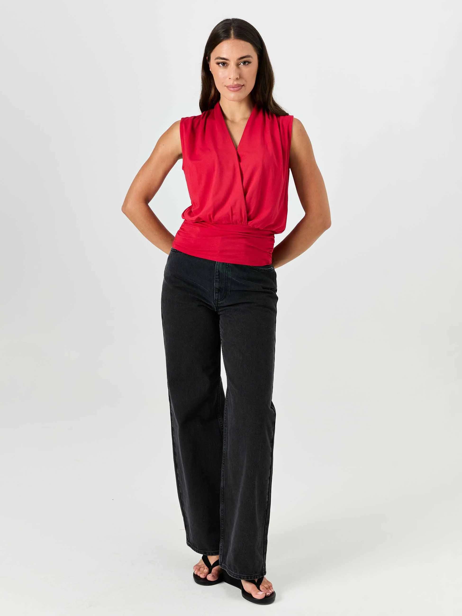 Shawl Collar Top - Cherry sold by Dharma Bums product image thumbnail 5