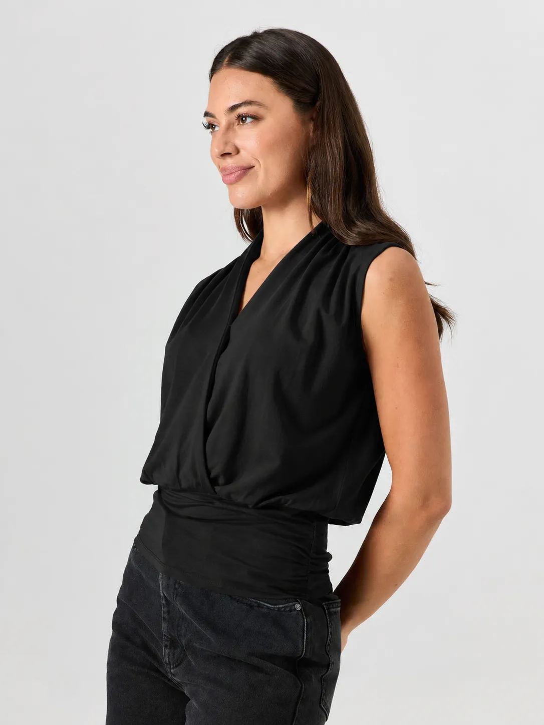 Shawl Collar Top Black sold by Dharma Bums product image thumbnail 3