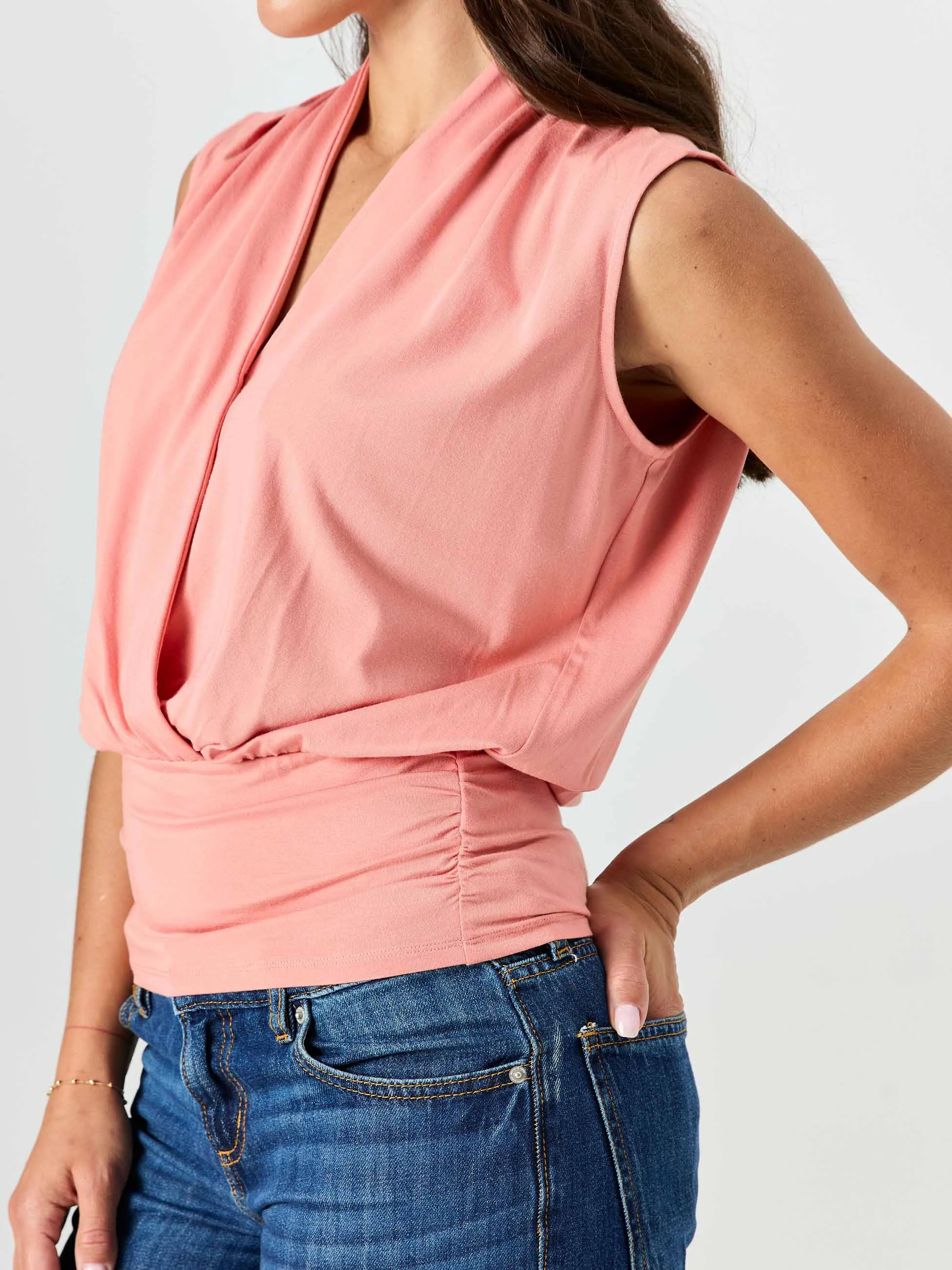 Shawl Collar Top Apricot sold by Dharma Bums product image thumbnail 4