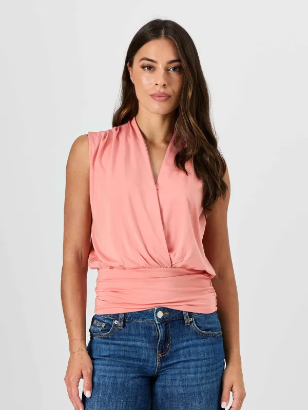 Shawl Collar Top  Apricot made by Dharma Bums