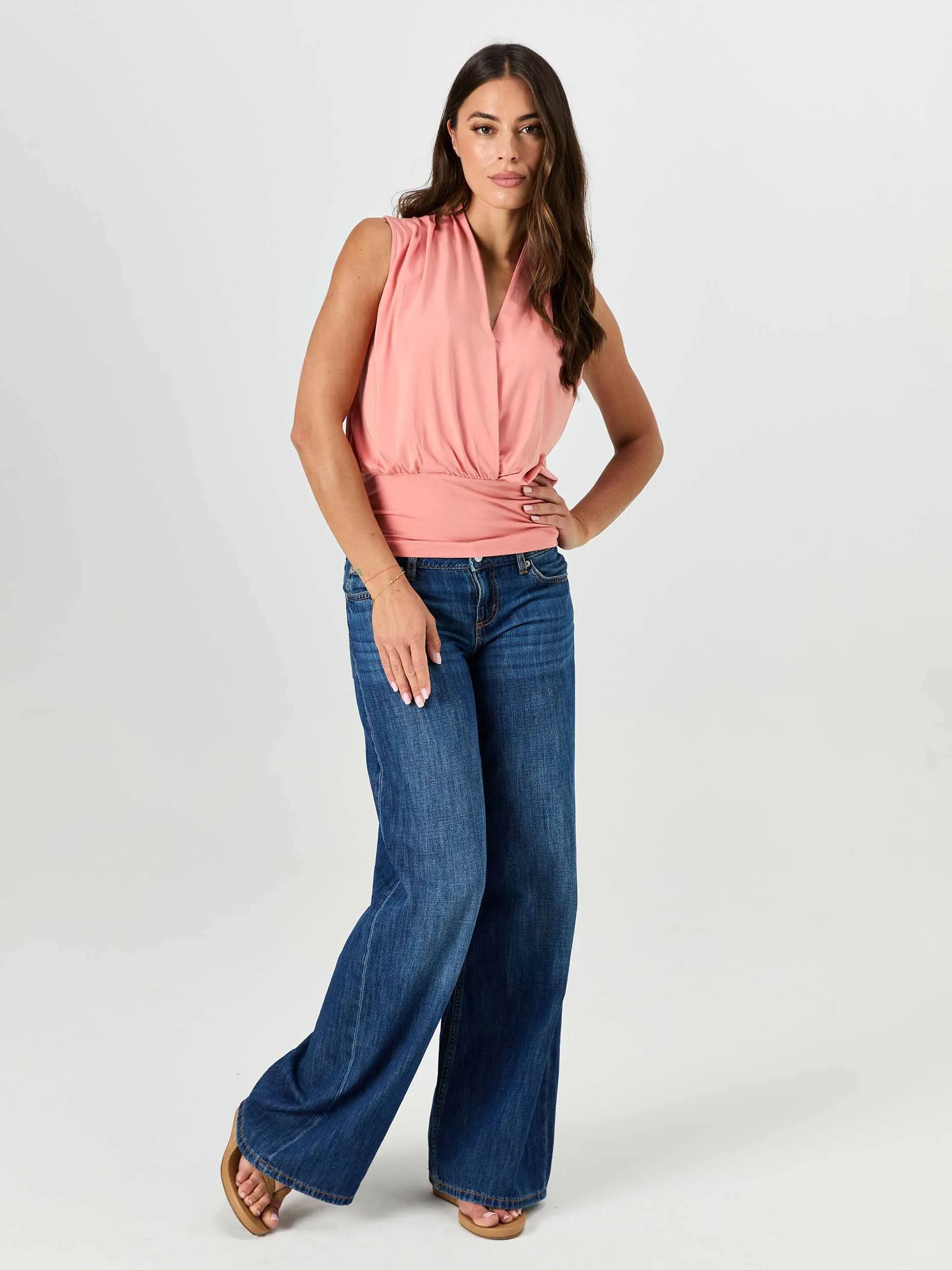 Shawl Collar Top Apricot sold by Dharma Bums product image thumbnail 5
