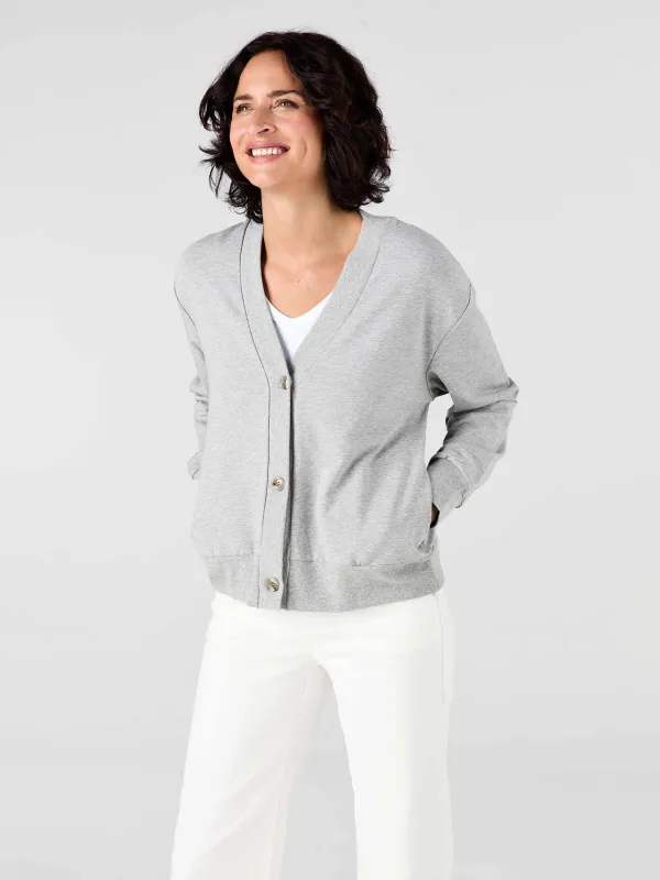 Leighton Sweat Top - Grey Marl made by Dharma Bums