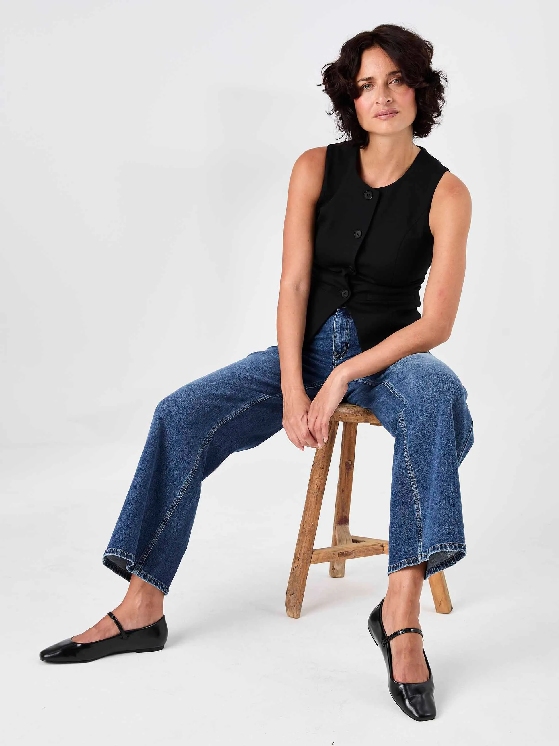 Fitted Waistcoat - Black sold by Dharma Bums product image thumbnail 5