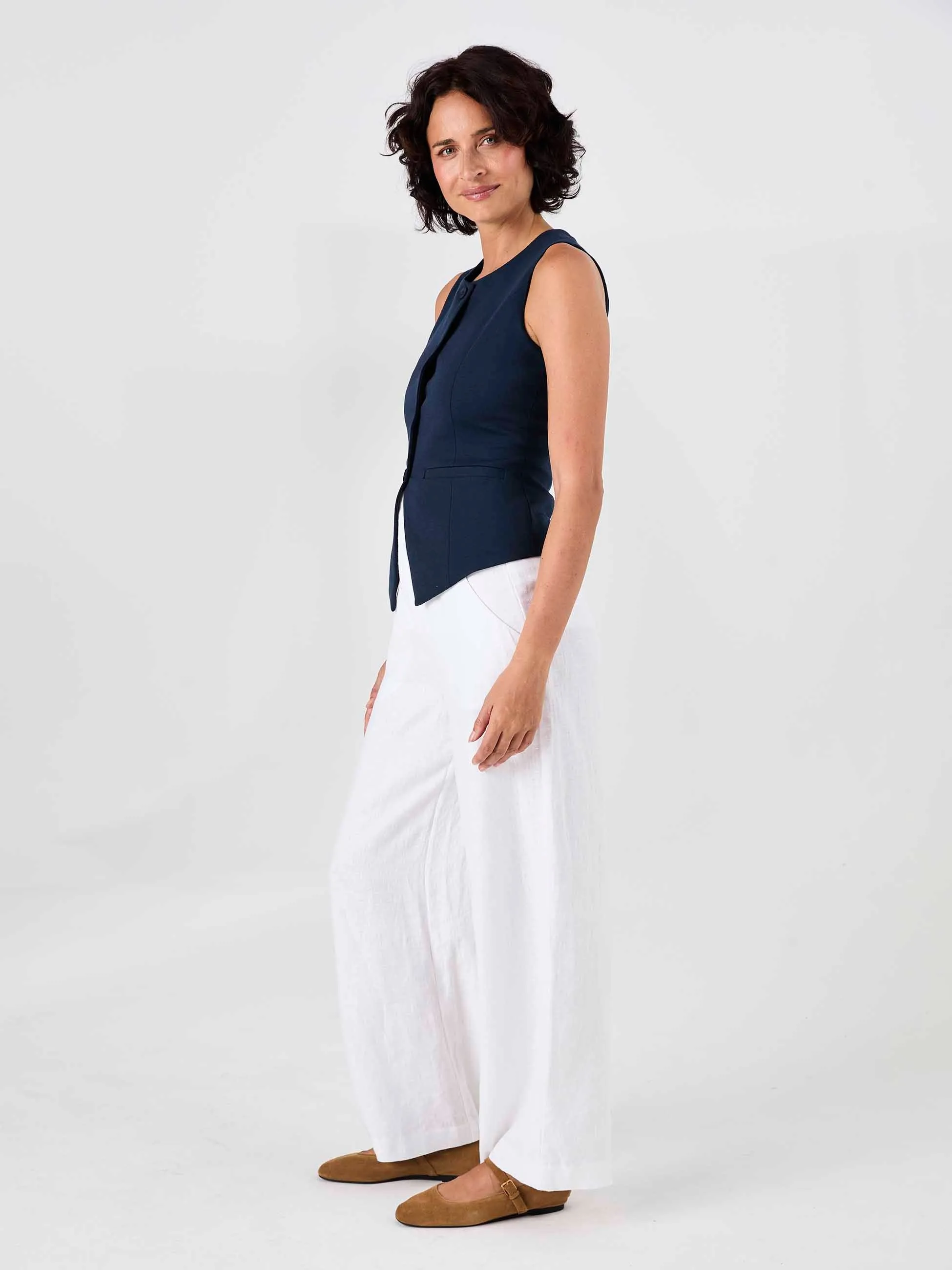 Fitted Waistcoat - Navy sold by Dharma Bums product image thumbnail 3